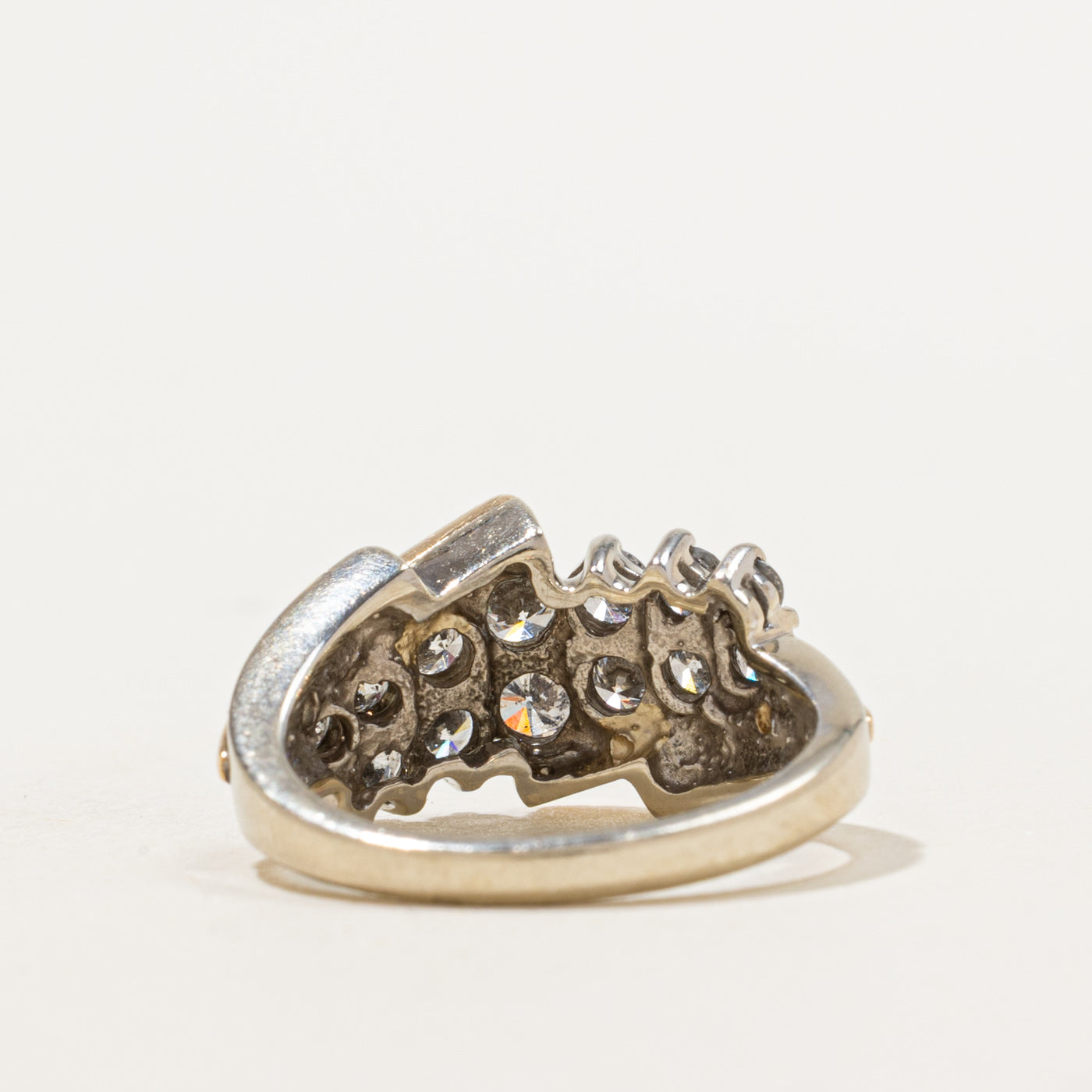 Bague en diamants à serti clos bicolore | 1,00 ct | Taille 5,25 |