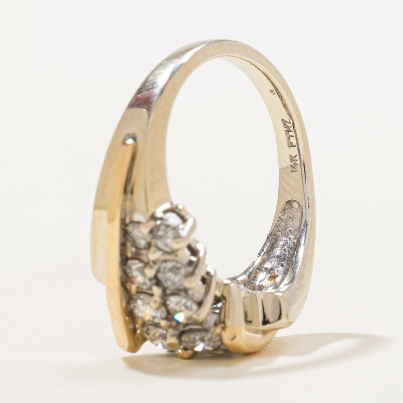 Bague en diamants à serti clos bicolore | 1,00 ct | Taille 5,25 |