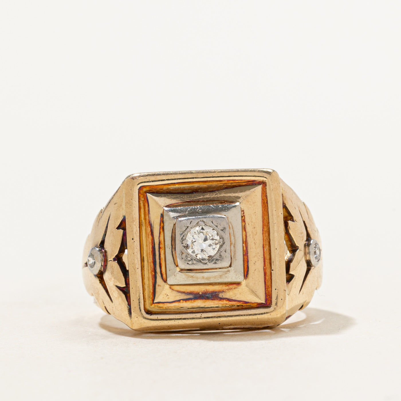 Early 1900s Blossom Detailed Diamond Ring | 0.10ctw | SZ 5.75 |