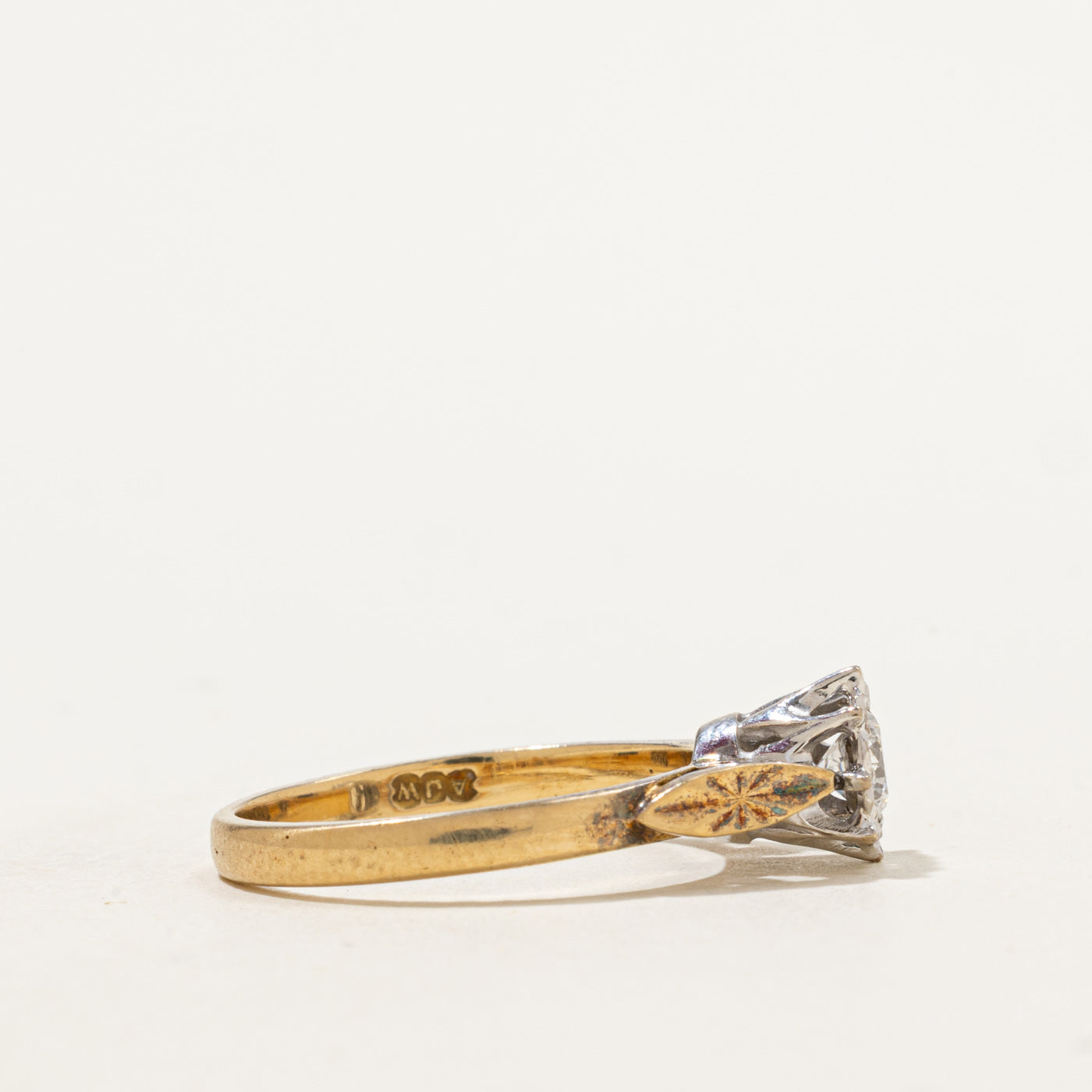 Bague solitaire sertie d'un diamant illusion | 0,26 ct | Taille 6,5 |