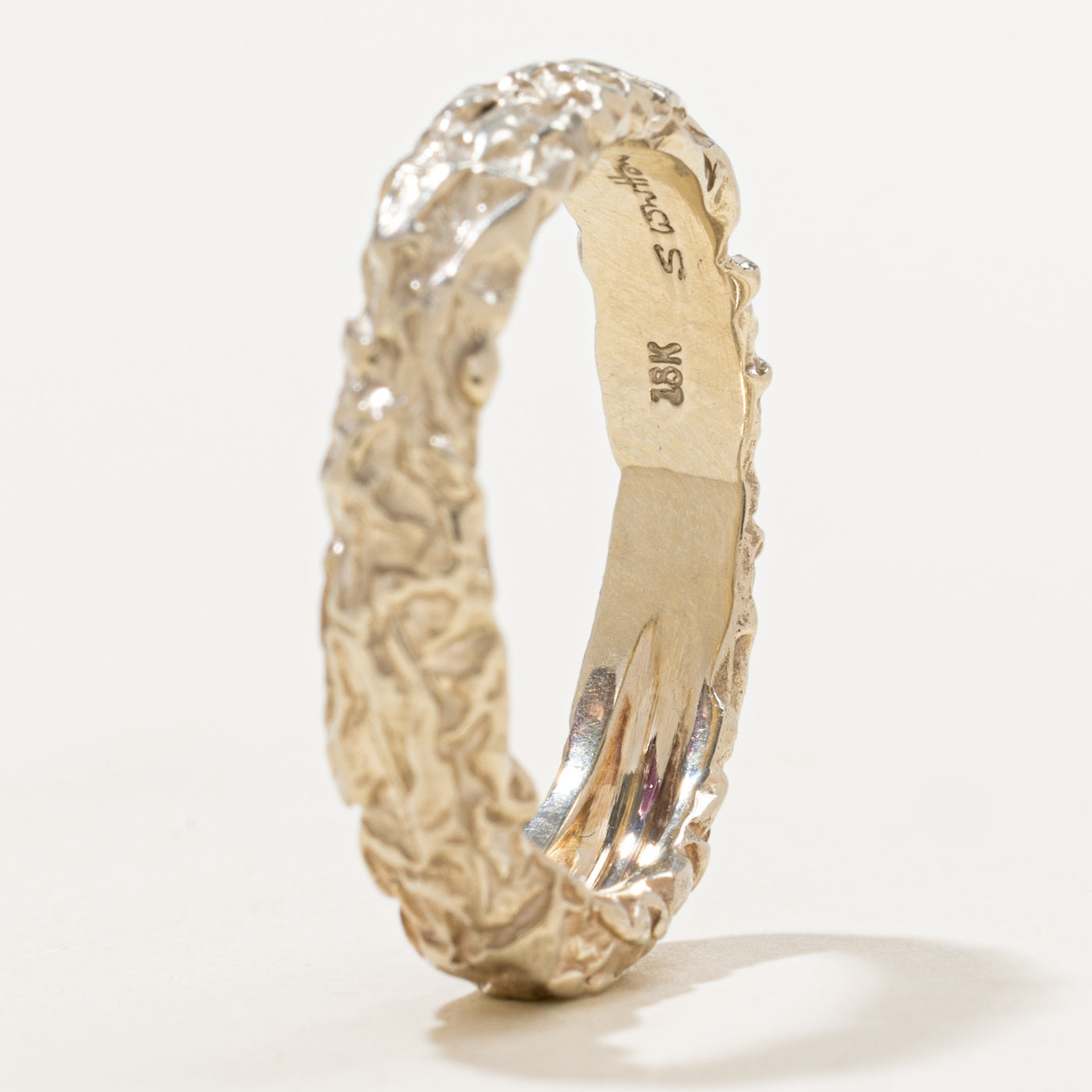 Textured Diamond White Gold Ring | 0.20ct | SZ 10.75 |