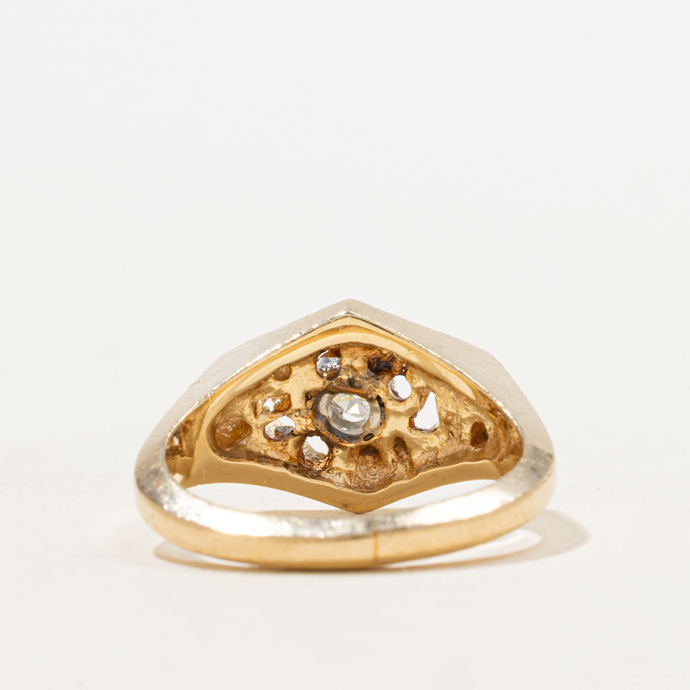 Bague solitaire diamant chevron | 0,15 ct | Taille 5,5 |