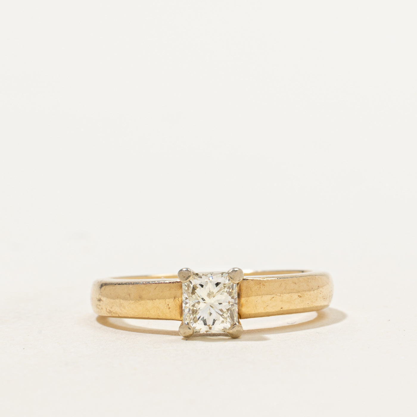 Bague solitaire princesse en diamant | 0,50 ct | Taille 4,75 |