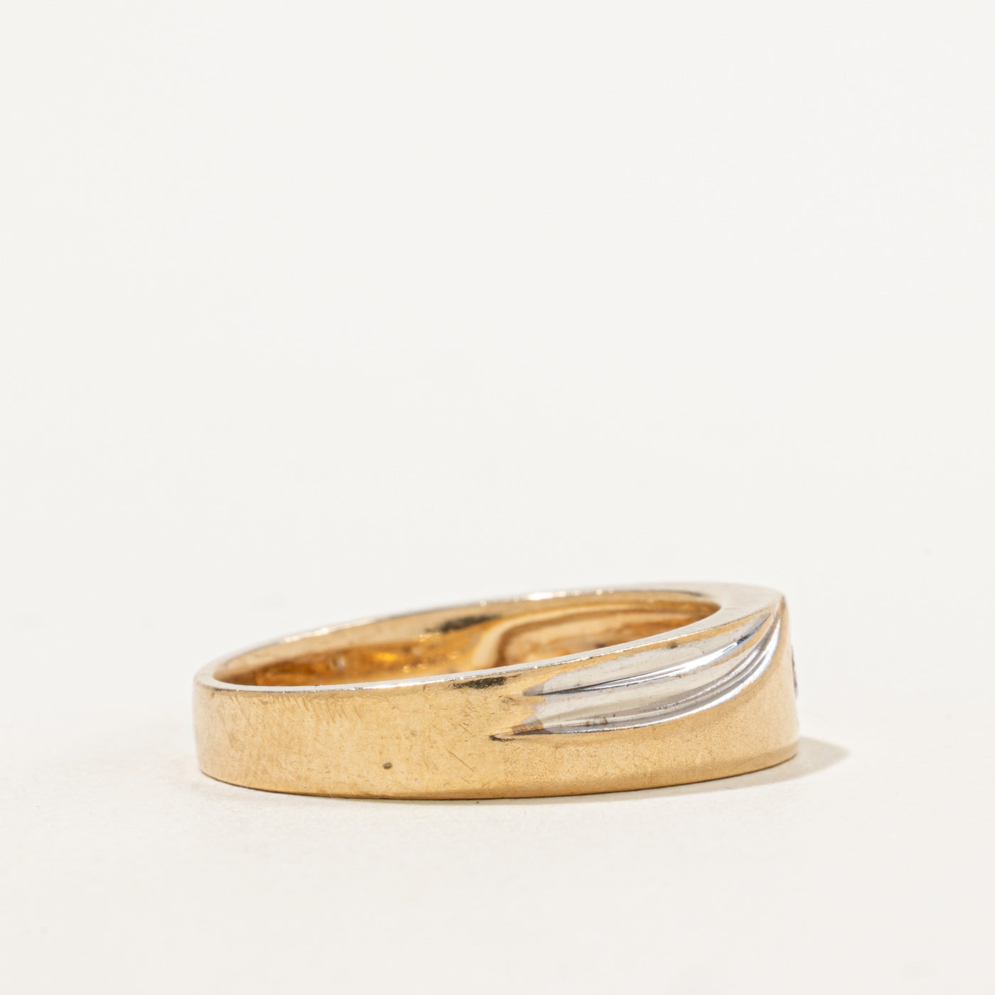 Bague sertie de diamants bicolores | 0,22 ct | Taille 11 |
