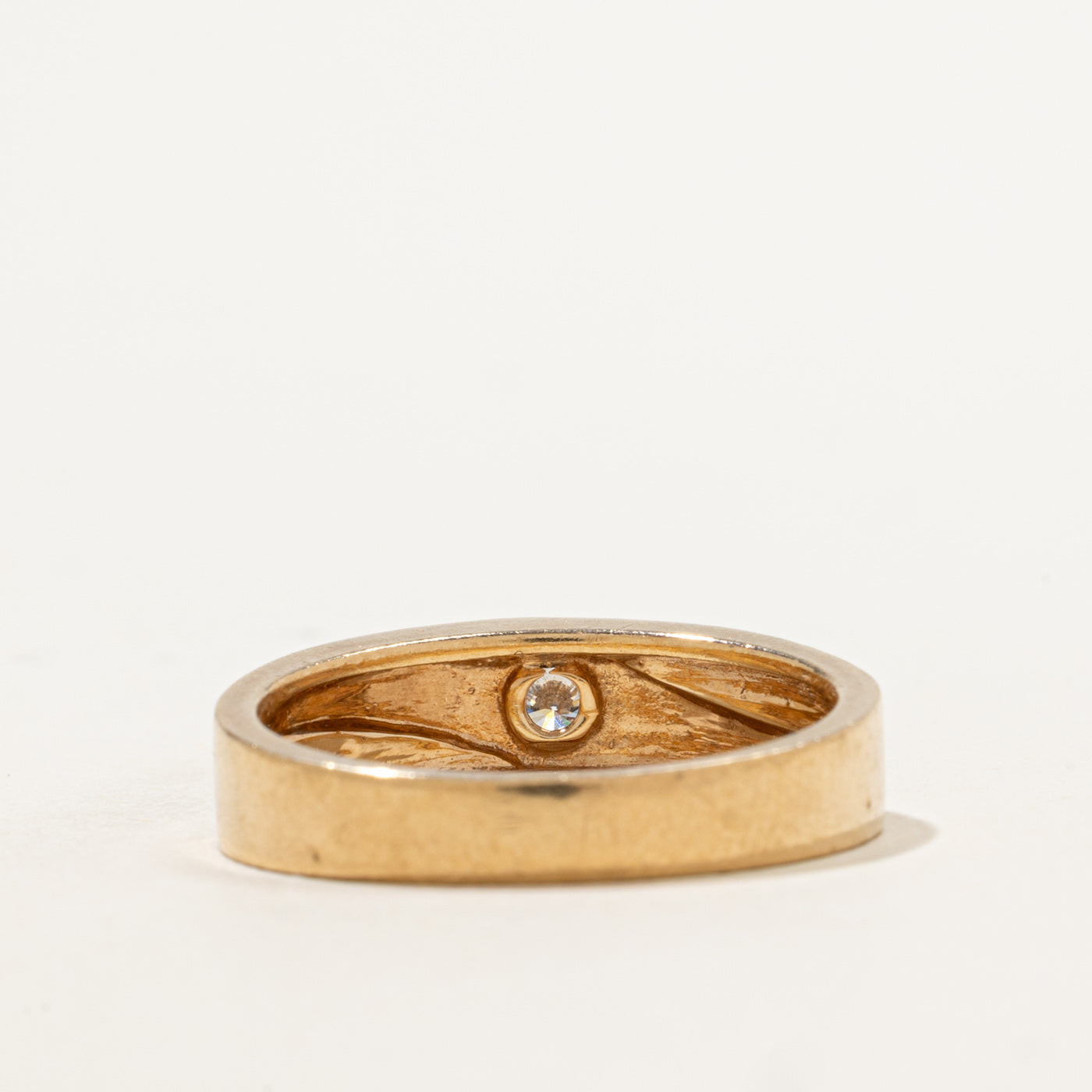 Bague sertie de diamants bicolores | 0,22 ct | Taille 11 |