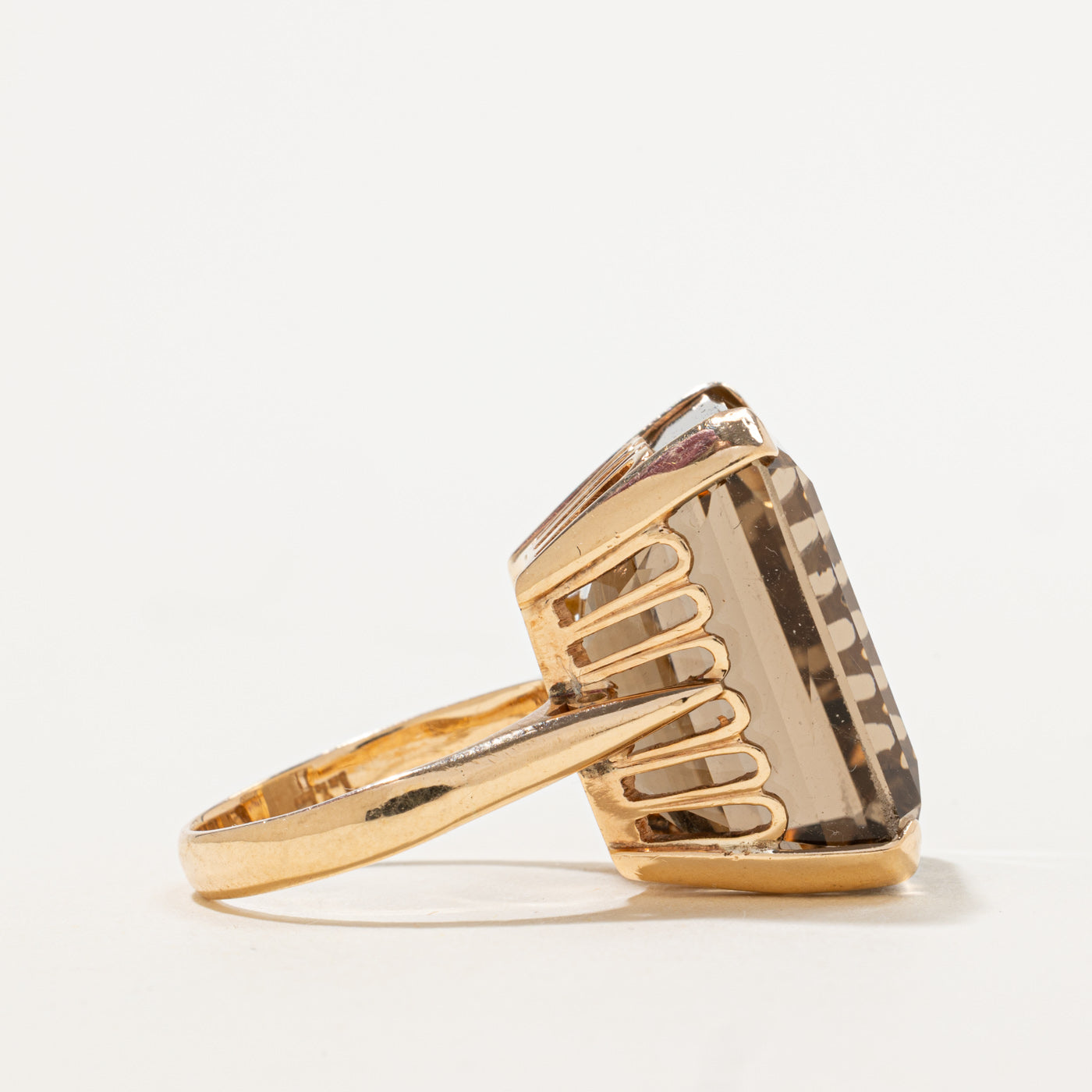Bague cocktail en quartz fumé | 30,00 ct | Taille 7,5 |