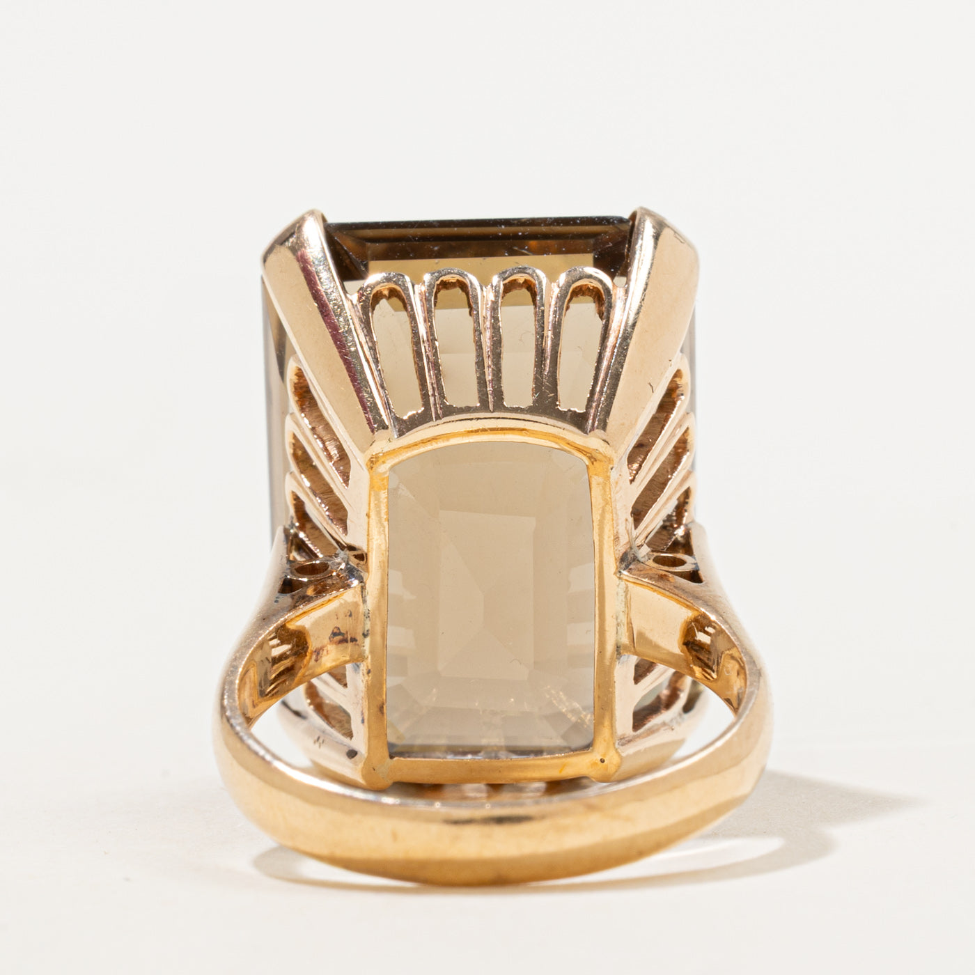 Bague cocktail en quartz fumé | 30,00 ct | Taille 7,5 |