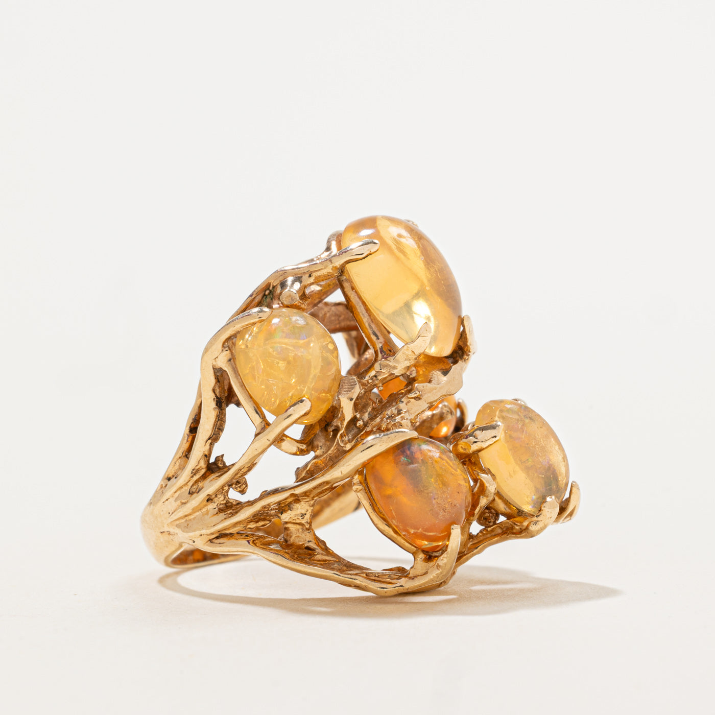 Fire Opal Cocktail Ring | 6.20ctw | SZ 5.5 |