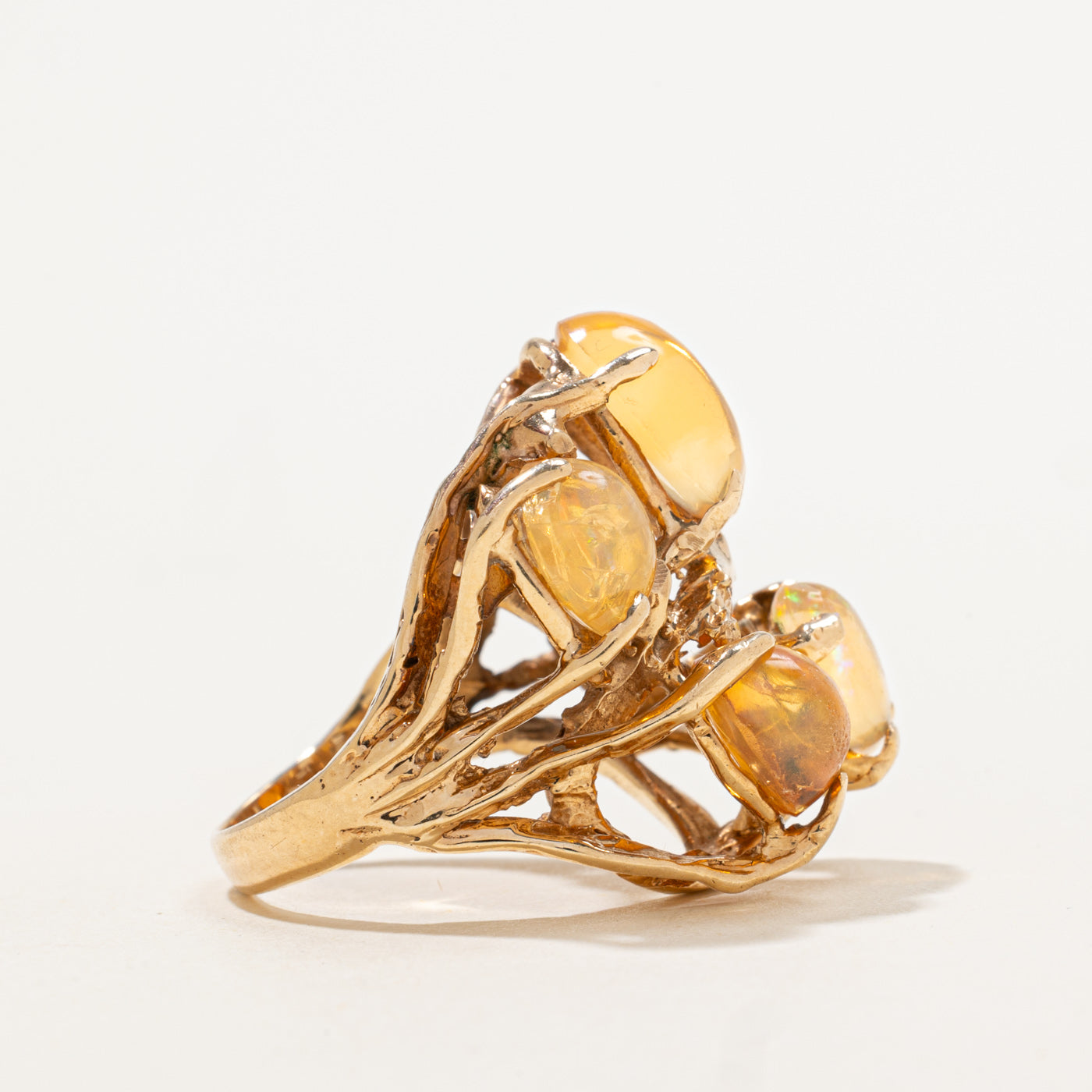 Bague cocktail en opale de feu | 6,20 ct | Taille 5,5 |