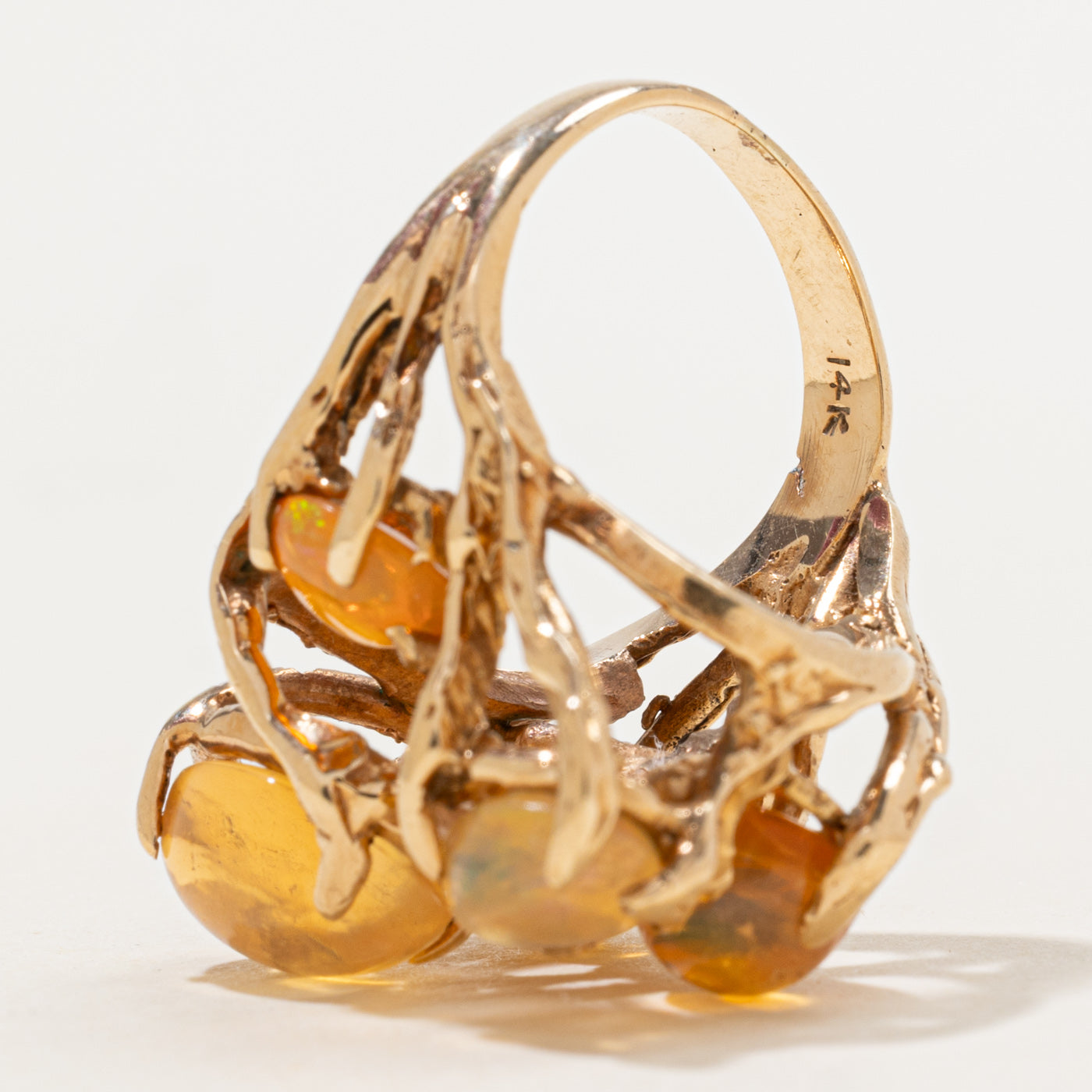 Bague cocktail en opale de feu | 6,20 ct | Taille 5,5 |