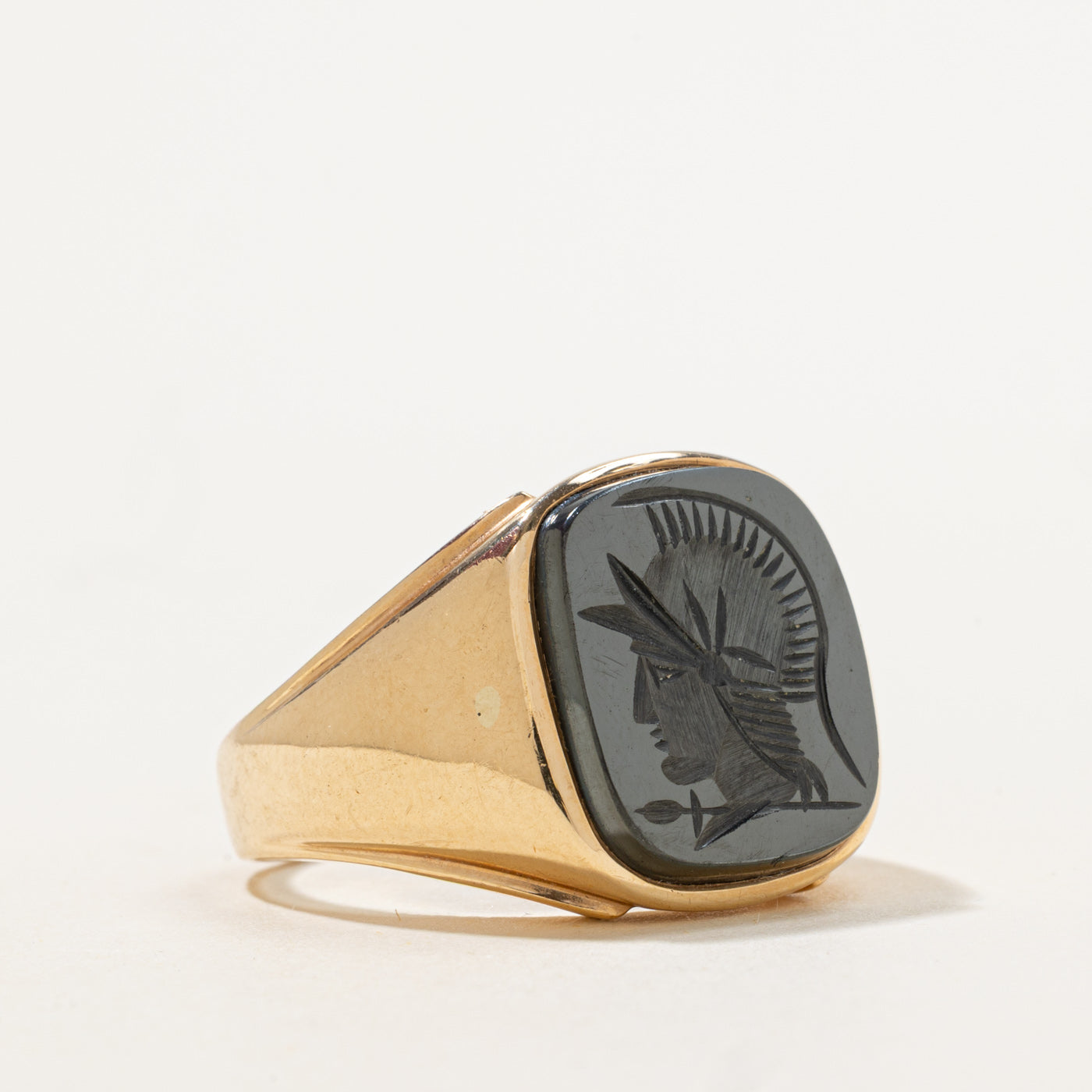 Bague Birks Intaglio en hématite | 8,70 ct | Taille 10 |