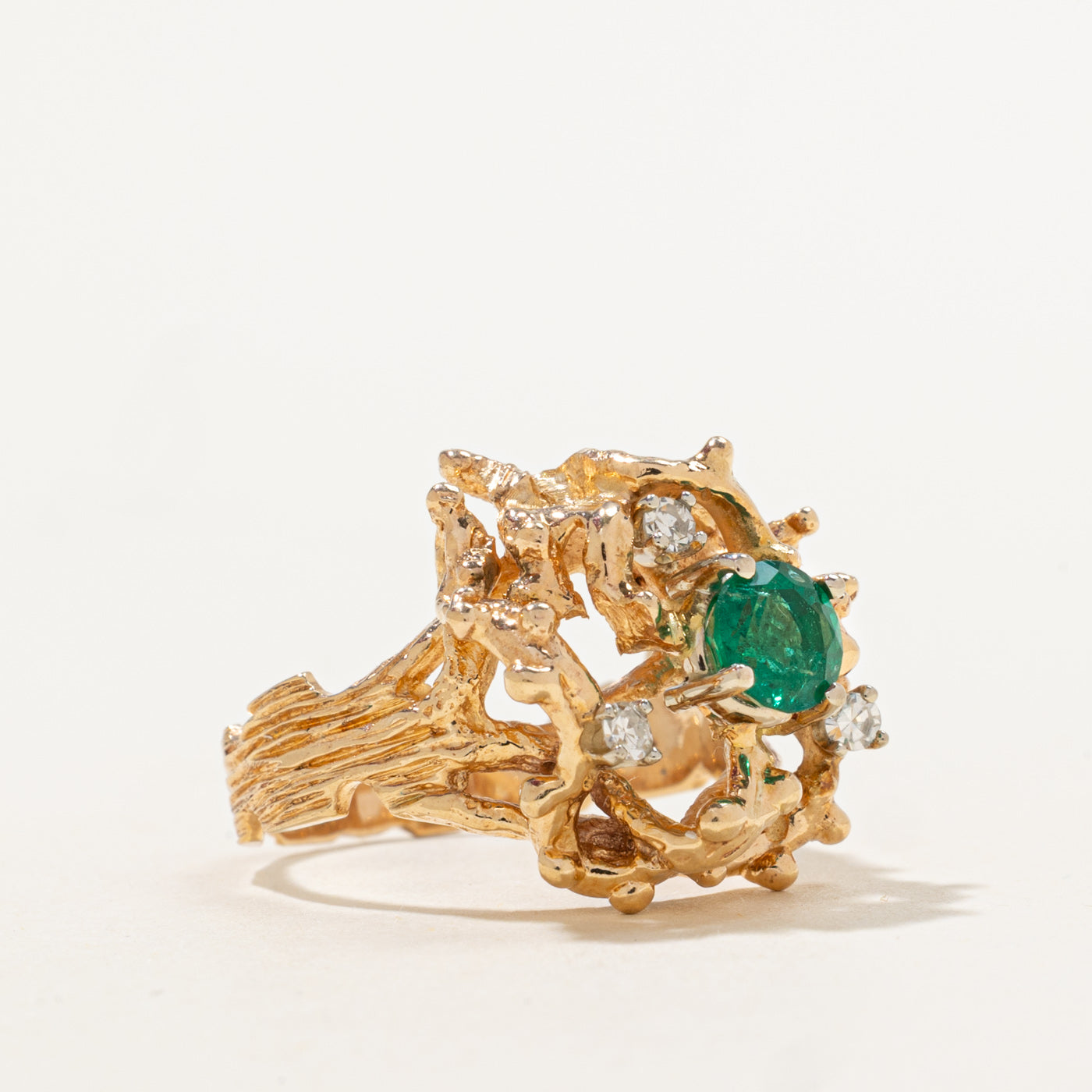 Emerald & Diamond Ring | 0.50ct, 0.08ctw | SZ 6.25 |