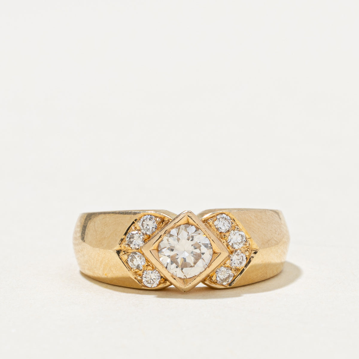 14k Diamond Geometric Bow Ring | 0.50ctw | SZ 5