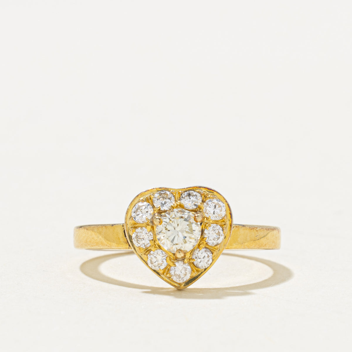 14k Diamond Halo Heart Ring | 0.45ctw | SZ 4.75