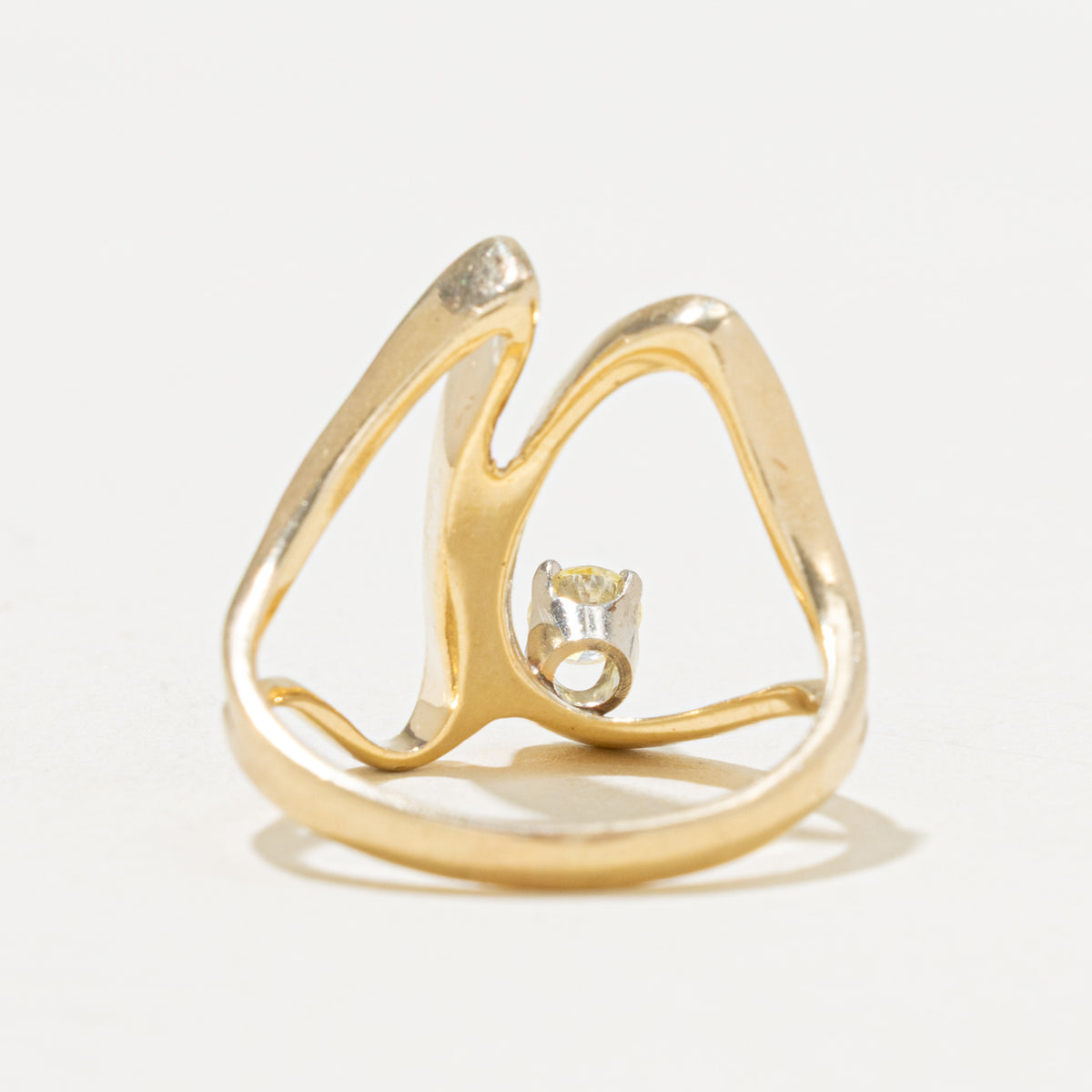 14k Yellow Diamond Abstract Cocktail Ring | 0.21ct | SZ 7.5
