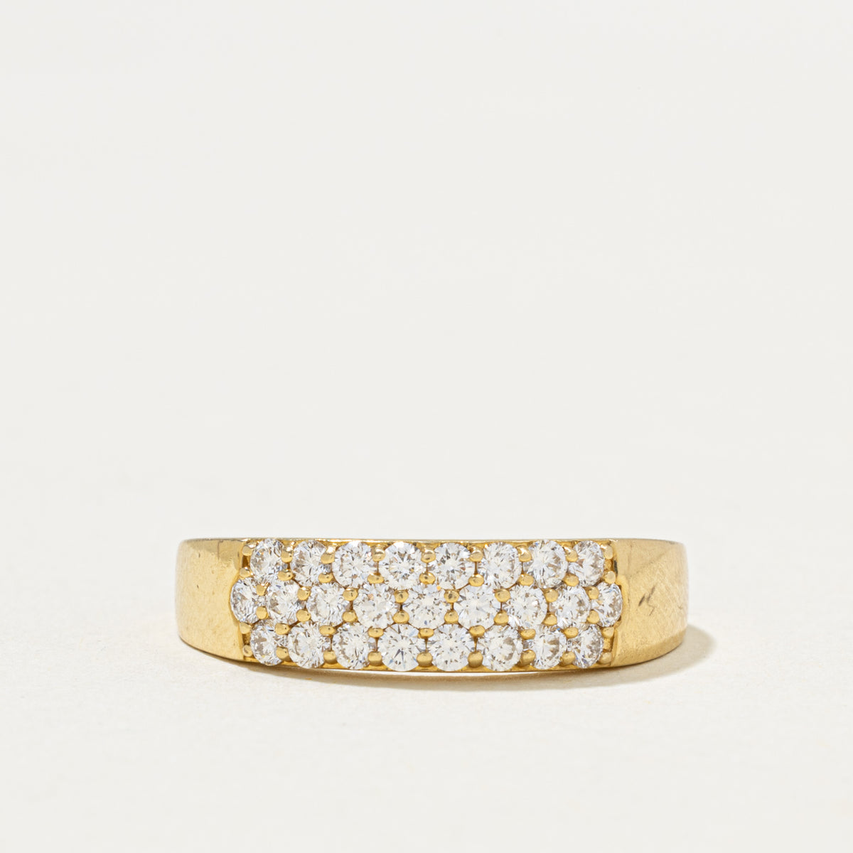 18k Pavé Set Multi Row Diamond Band | 1.00ctw | 6.15mm | SZ 11.5