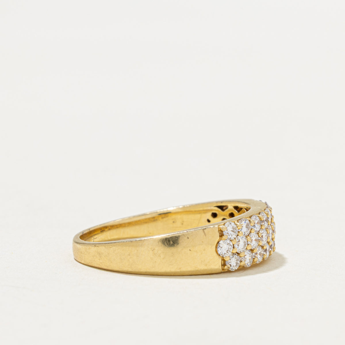18k Pavé Set Multi Row Diamond Band | 1.00ctw | 6.15mm | SZ 11.5