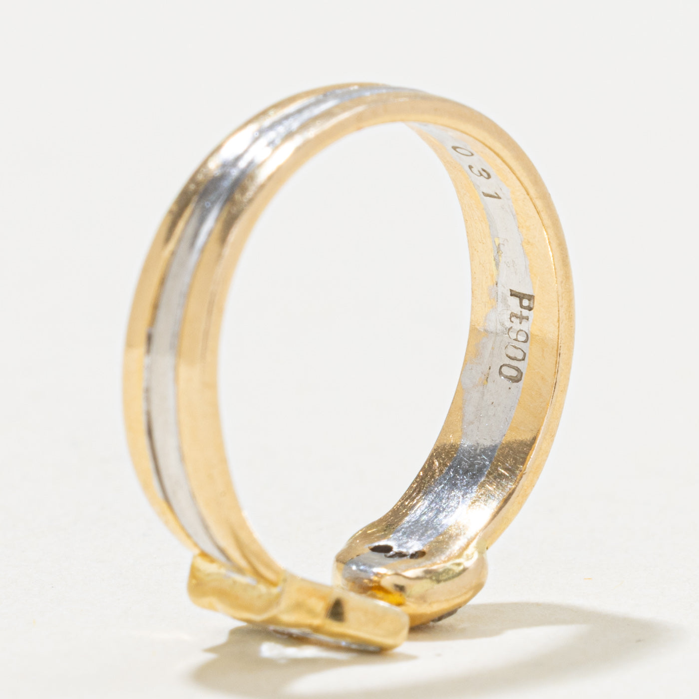 Bezel Set Butterfly Cut Diamond Grooved Ring | 0.31ctw | SZ 5.75
