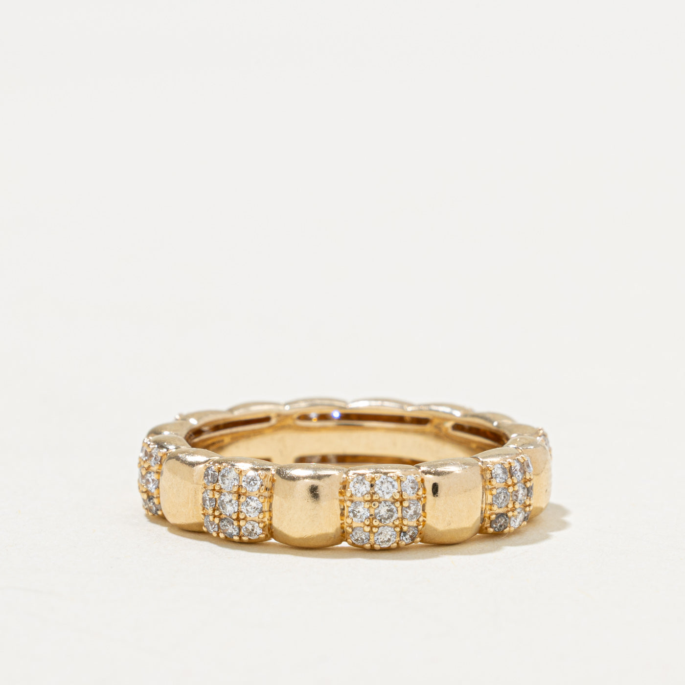 'Mejuri' Pavé Diamond Soft Charlotte Ring | 0.50ctw | 4.70mm | SZ 8.25
