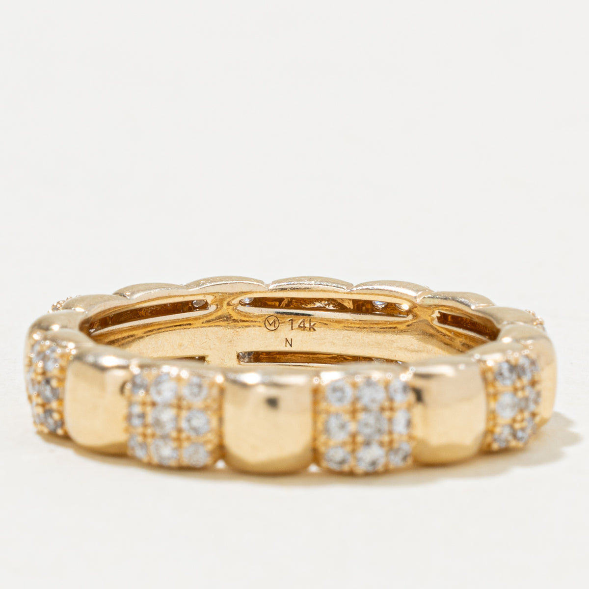 'Mejuri' Pavé Diamond Soft Charlotte Ring | 0.50ctw | 4.70mm | SZ 8.25