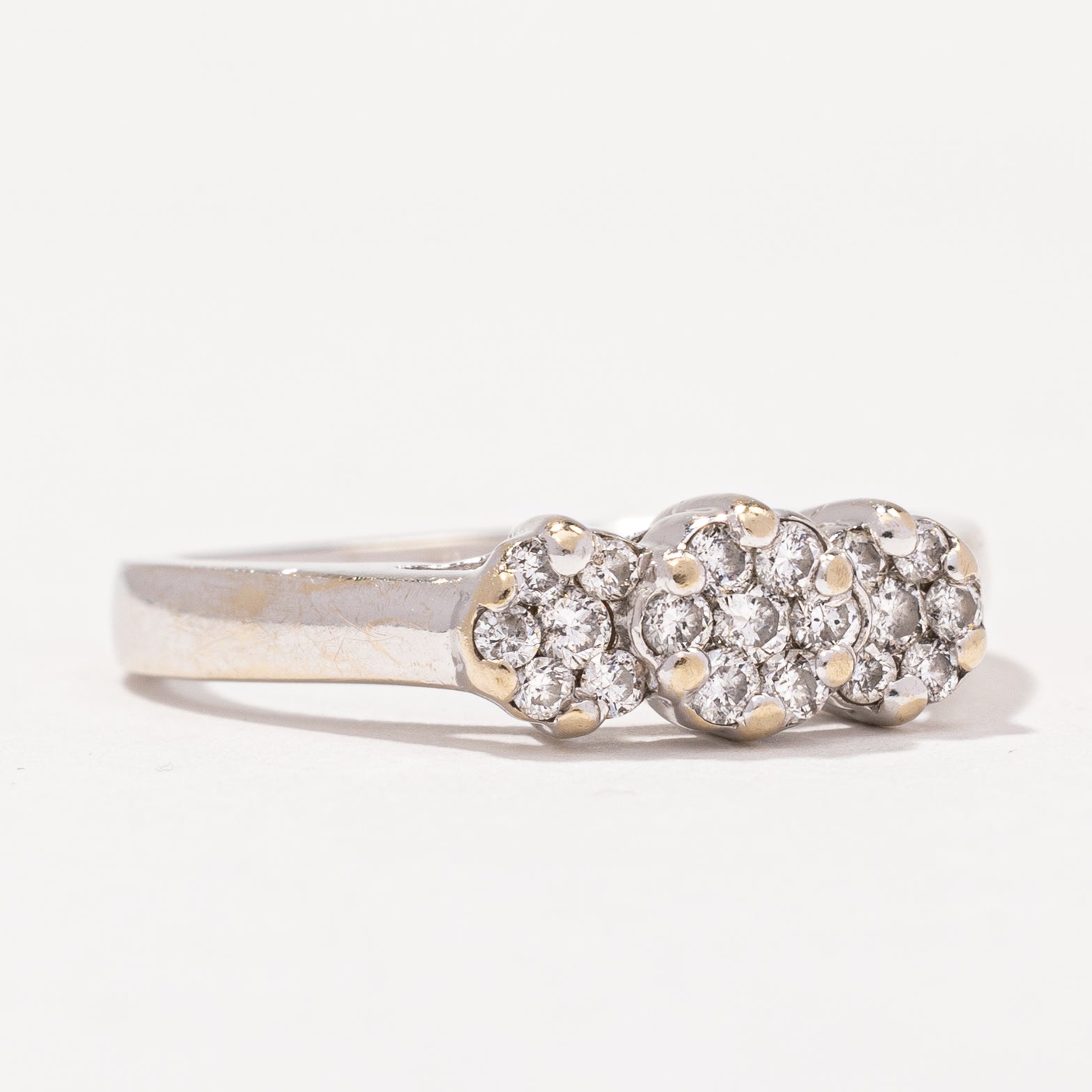 Triple Cluster Diamond Ring | 0.19 ctw, SZ 5 |