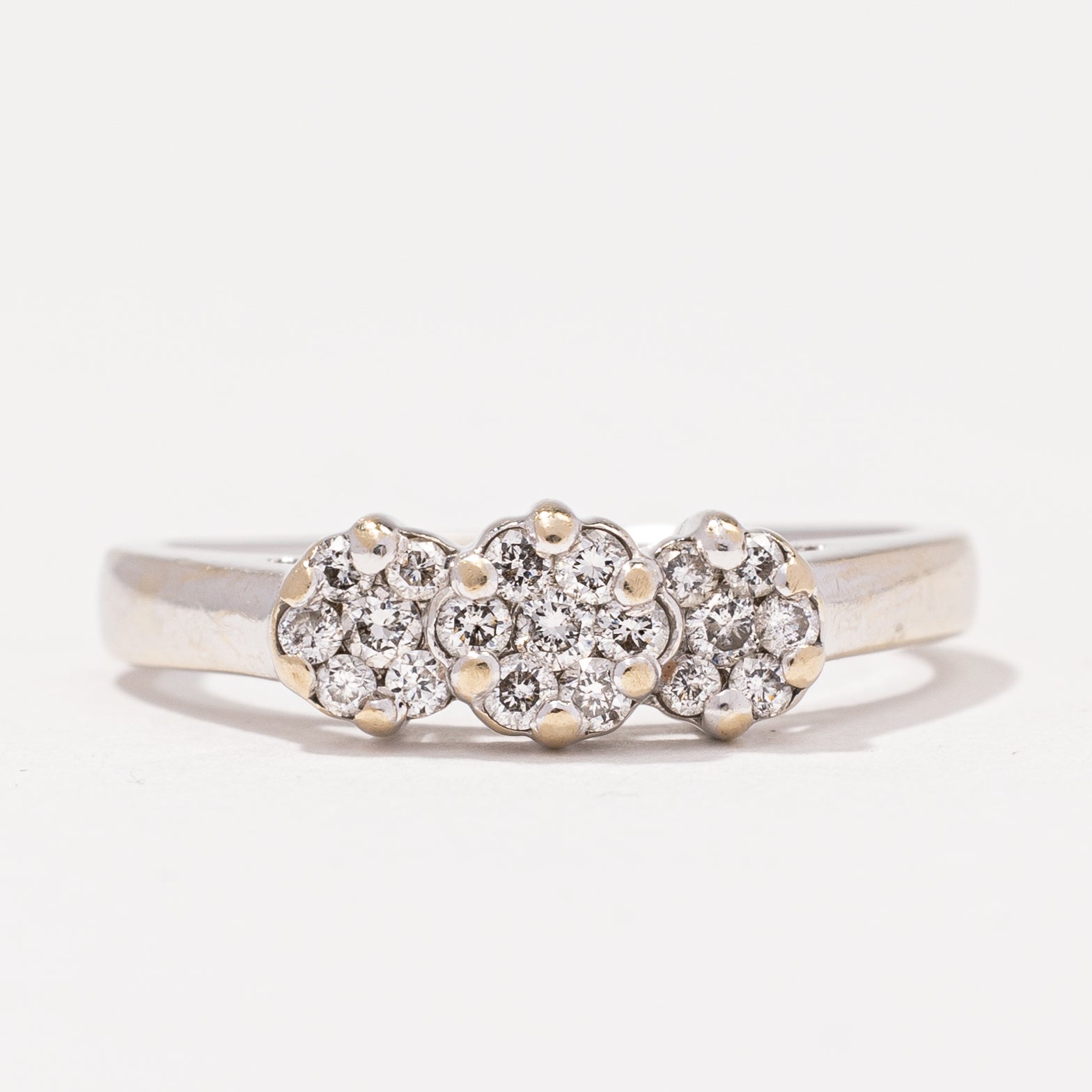 Triple Cluster Diamond Ring | 0.19 ctw, SZ 5 |