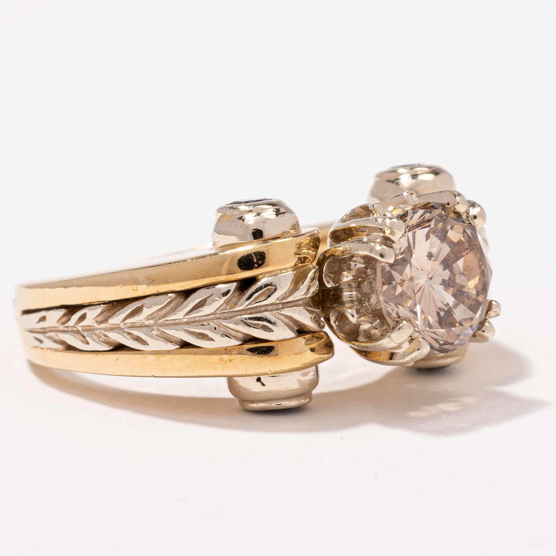 Bague de fiançailles en diamant champagne | 1,64 ct, taille 6,75 |