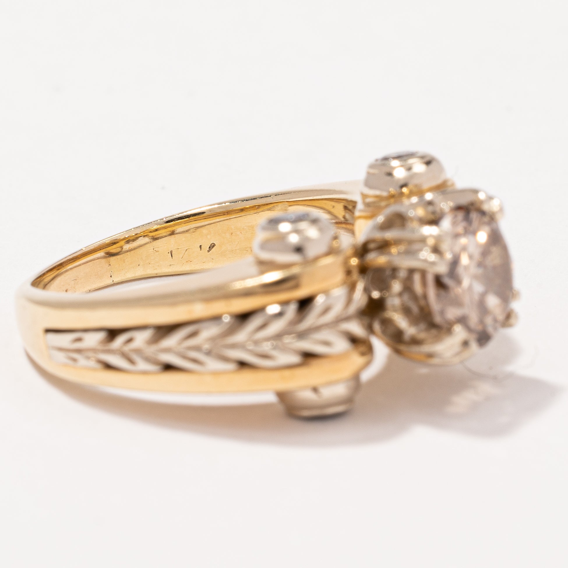 Bague de fiançailles en diamant champagne | 1,64 ct, taille 6,75 |