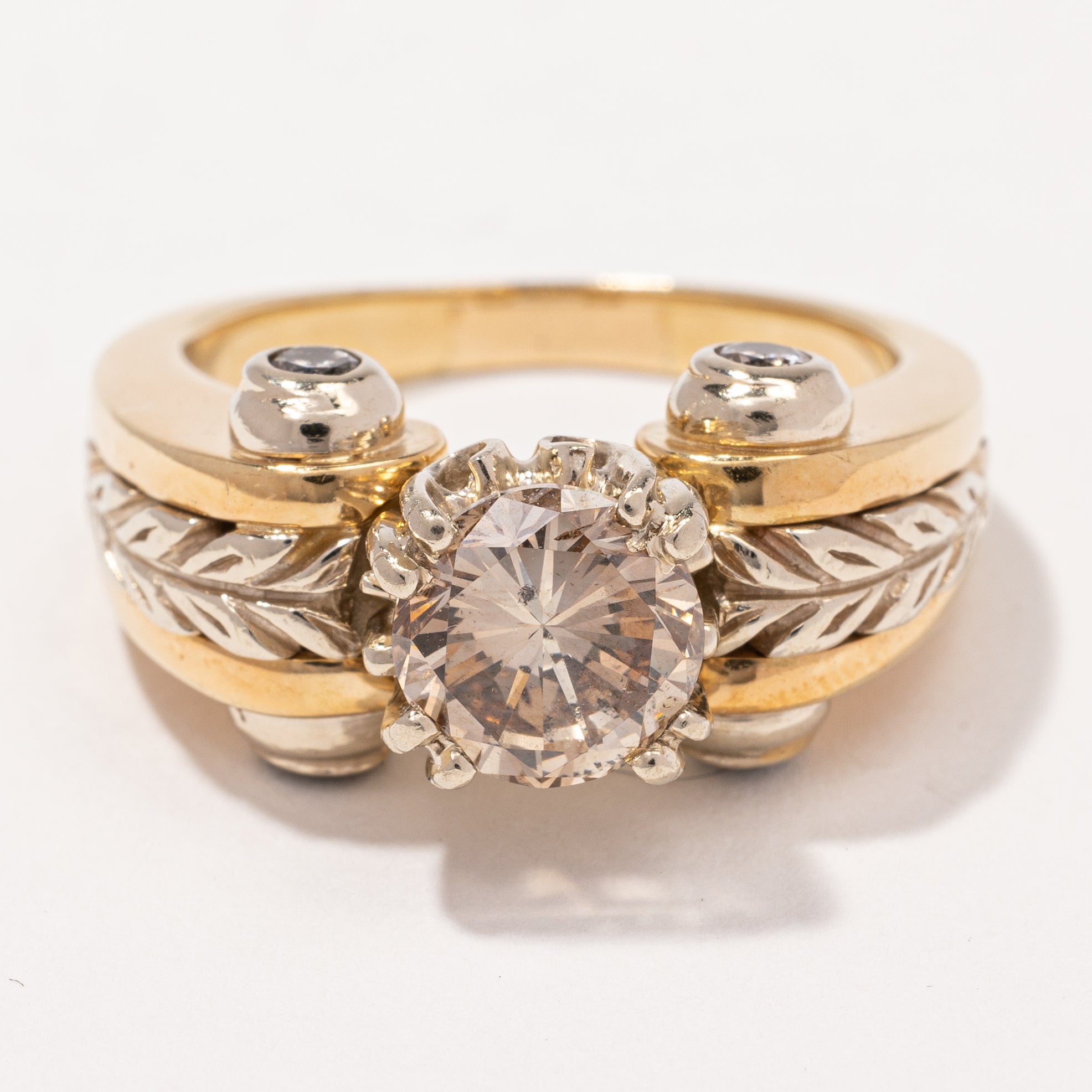 Bague de fiançailles en diamant champagne | 1,64 ct, taille 6,75 |