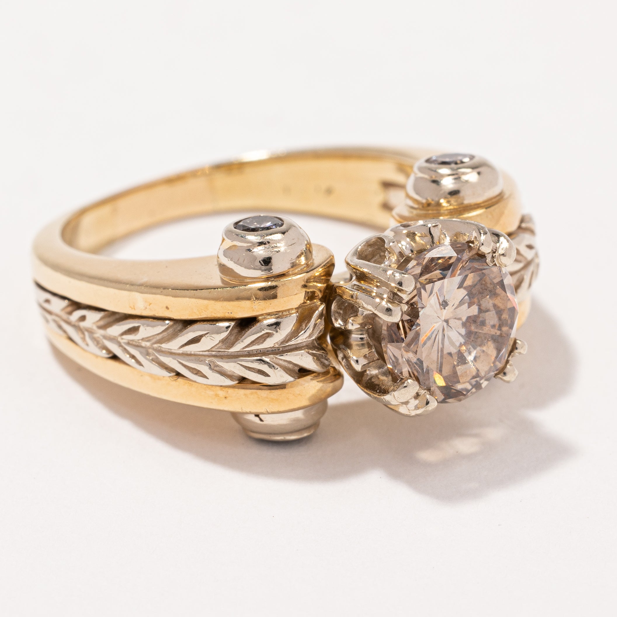 Bague de fiançailles en diamant champagne | 1,64 ct, taille 6,75 |