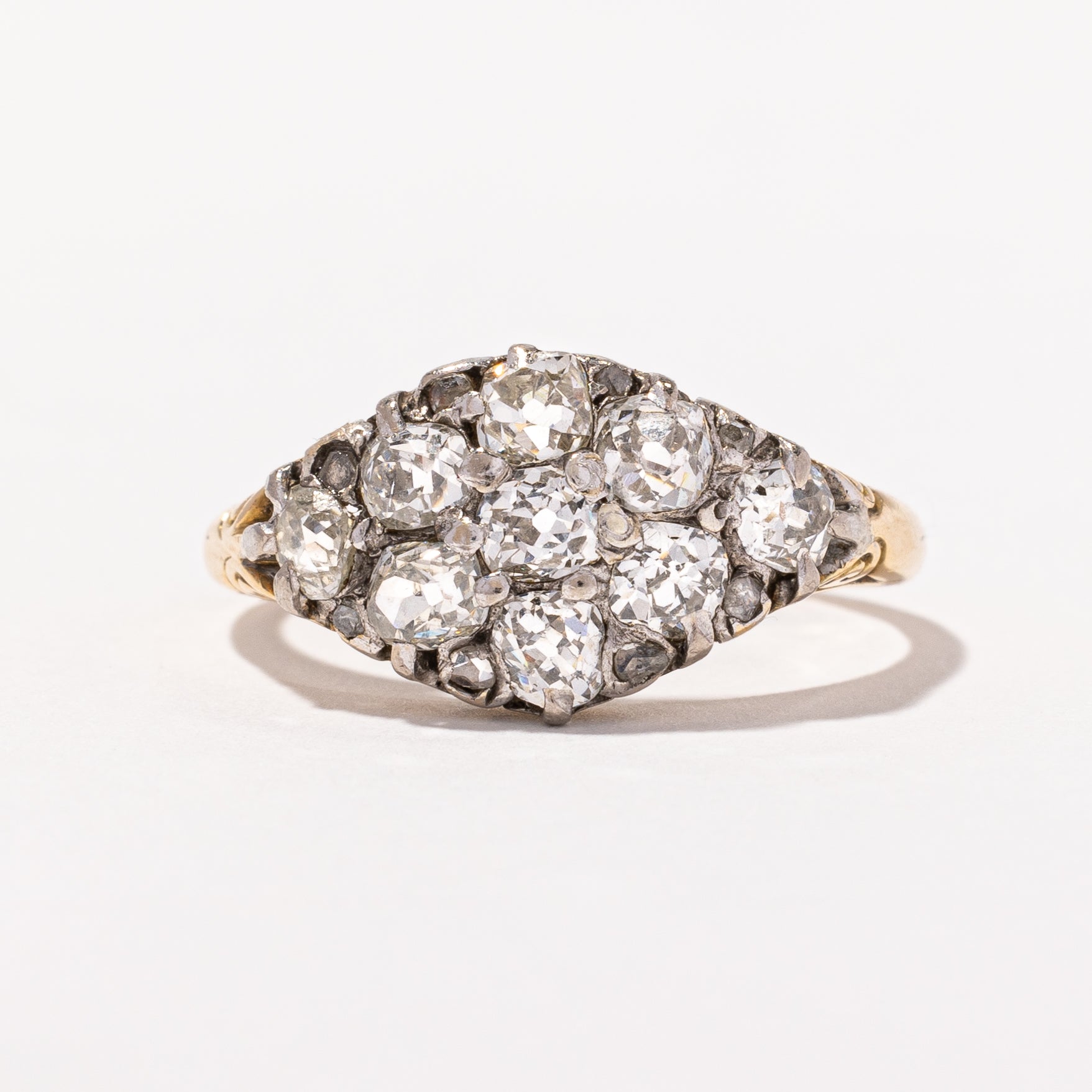 Victorian Old Mine & Rose Cut Cluster Diamond Ring | 1.84ctw | SZ 6.75 |