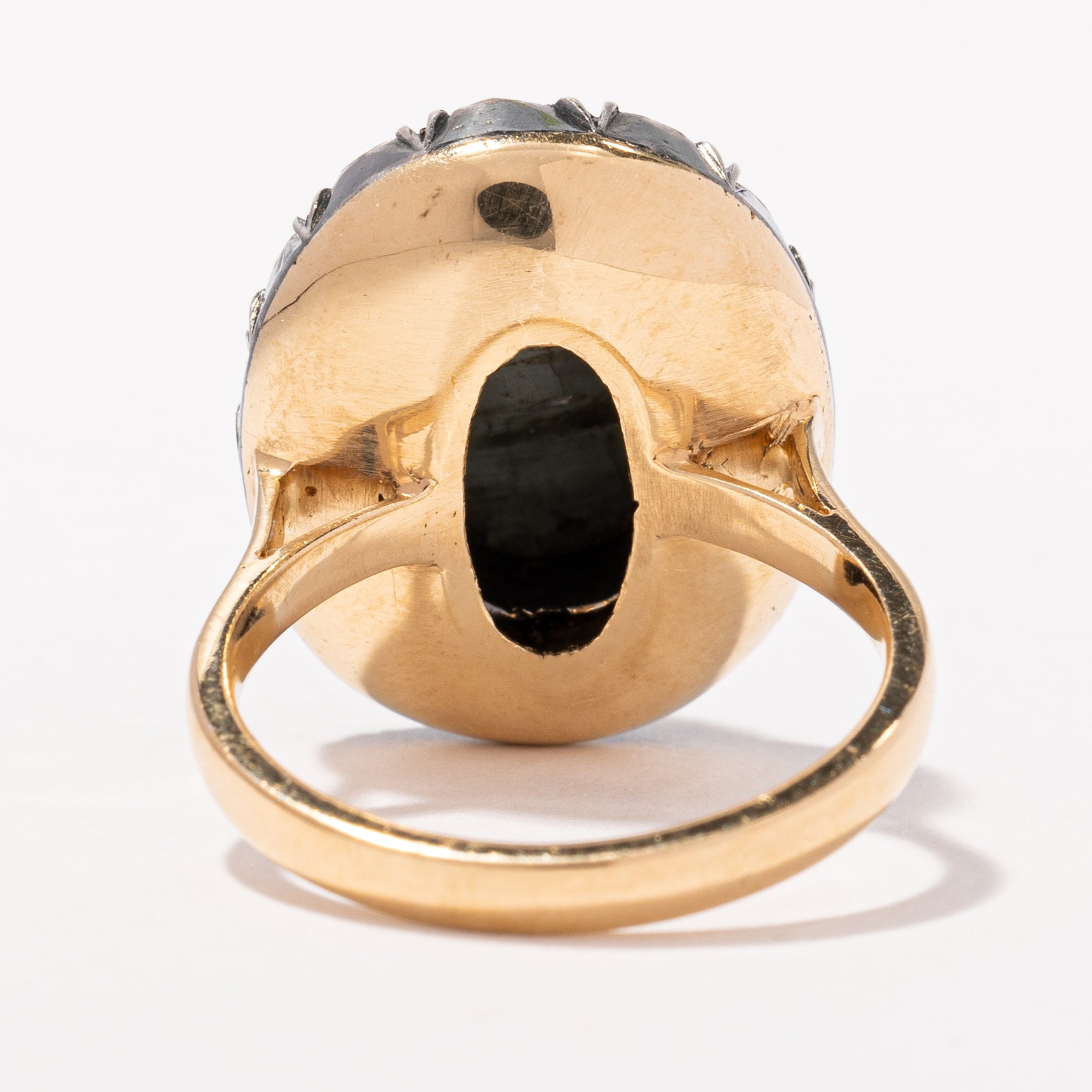 Antique Cat's Eye Chrysoberyl & Rose Cut Diamond Ring | 6.90ct, 1.12ctw | SZ 6.75 |