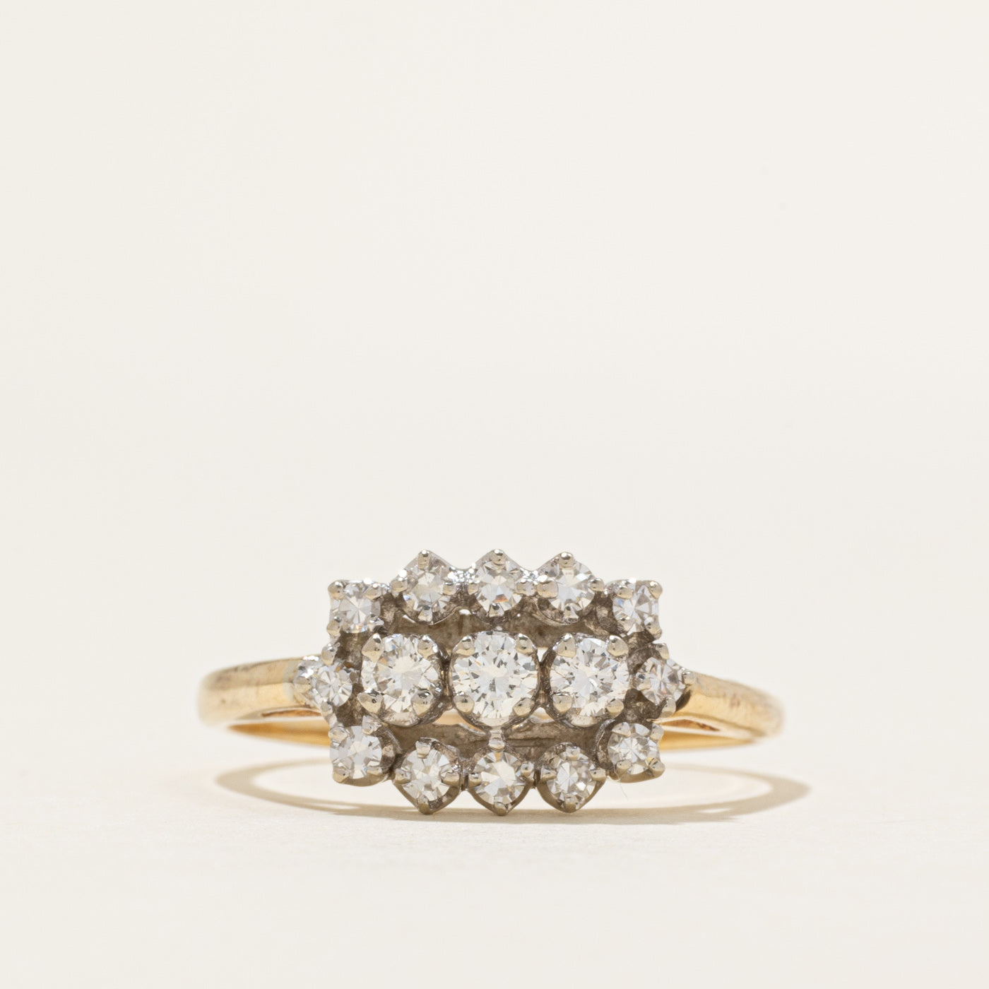 Yellow Gold Diamond Cluster Ring | 0.50ctw | SZ 10