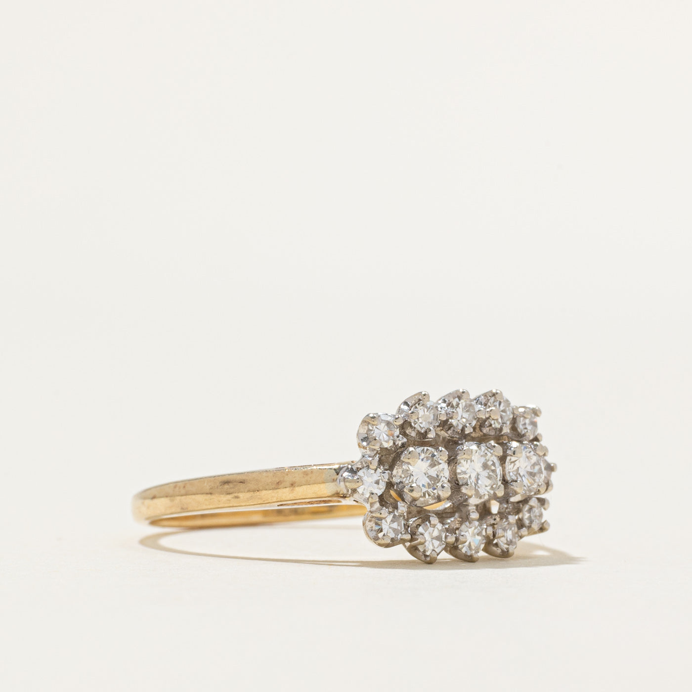 Yellow Gold Diamond Cluster Ring | 0.50ctw | SZ 10