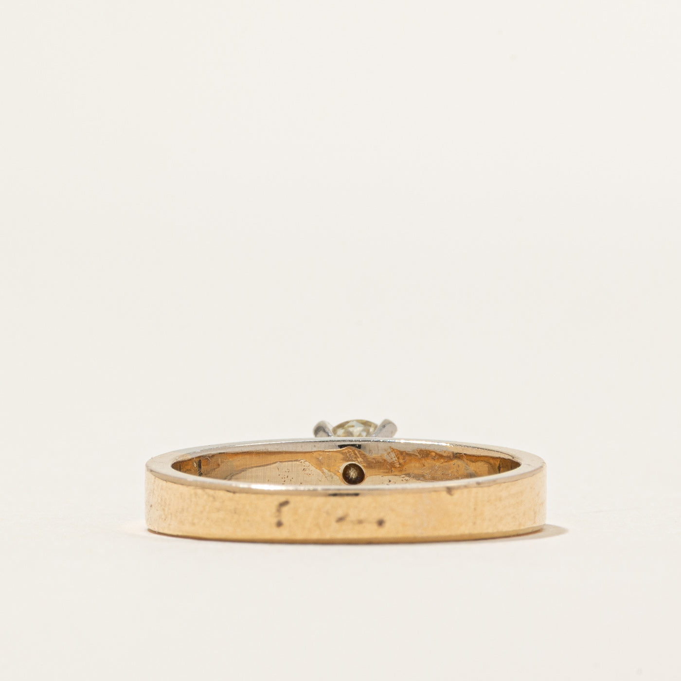 Solitaire High Set Diamond Grooved Ring | 0.26ct | SZ 6