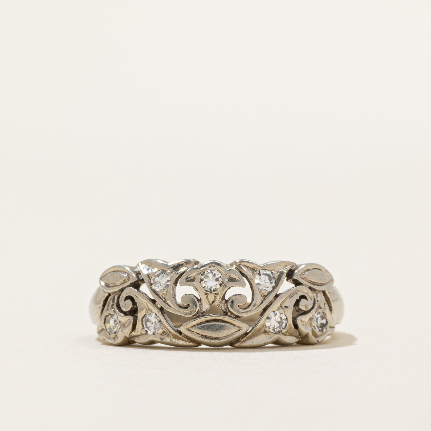 18k Diamond Ornate Scrollwork Ring | 0.28ctw | SZ 6.75