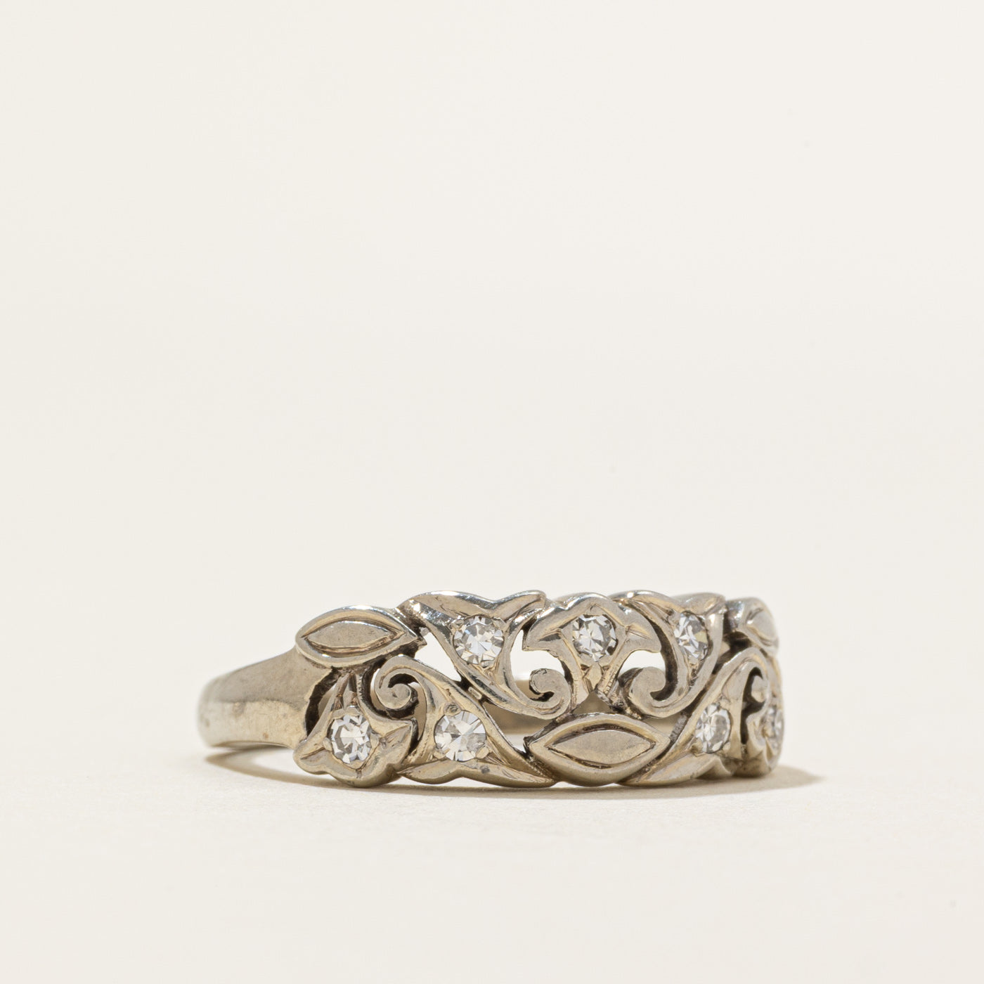 18k Diamond Ornate Scrollwork Ring | 0.28ctw | SZ 6.75