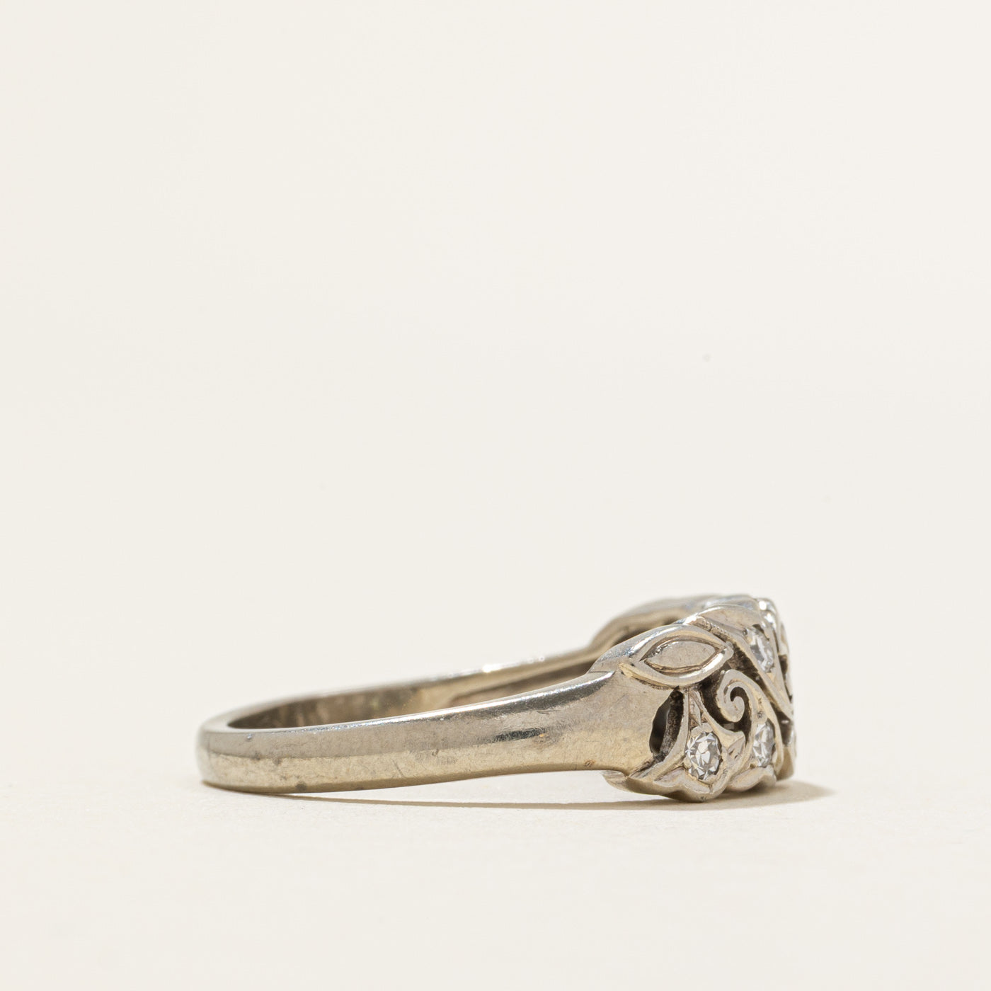 18k Diamond Ornate Scrollwork Ring | 0.28ctw | SZ 6.75
