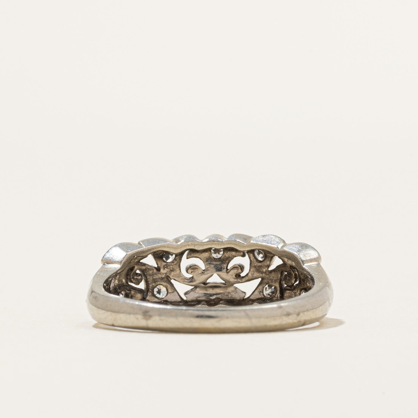 18k Diamond Ornate Scrollwork Ring | 0.28ctw | SZ 6.75