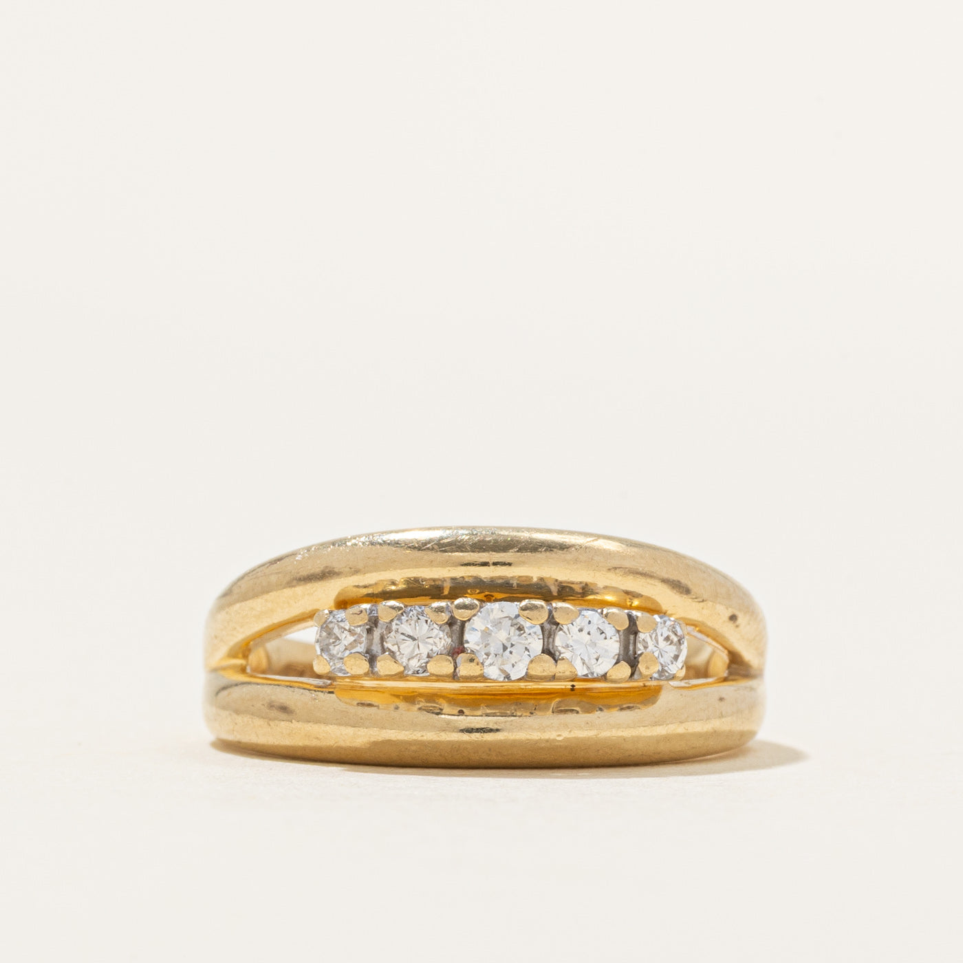 Five Stone Diamond Open Shank Ring | 0.25ctw | SZ 6.5