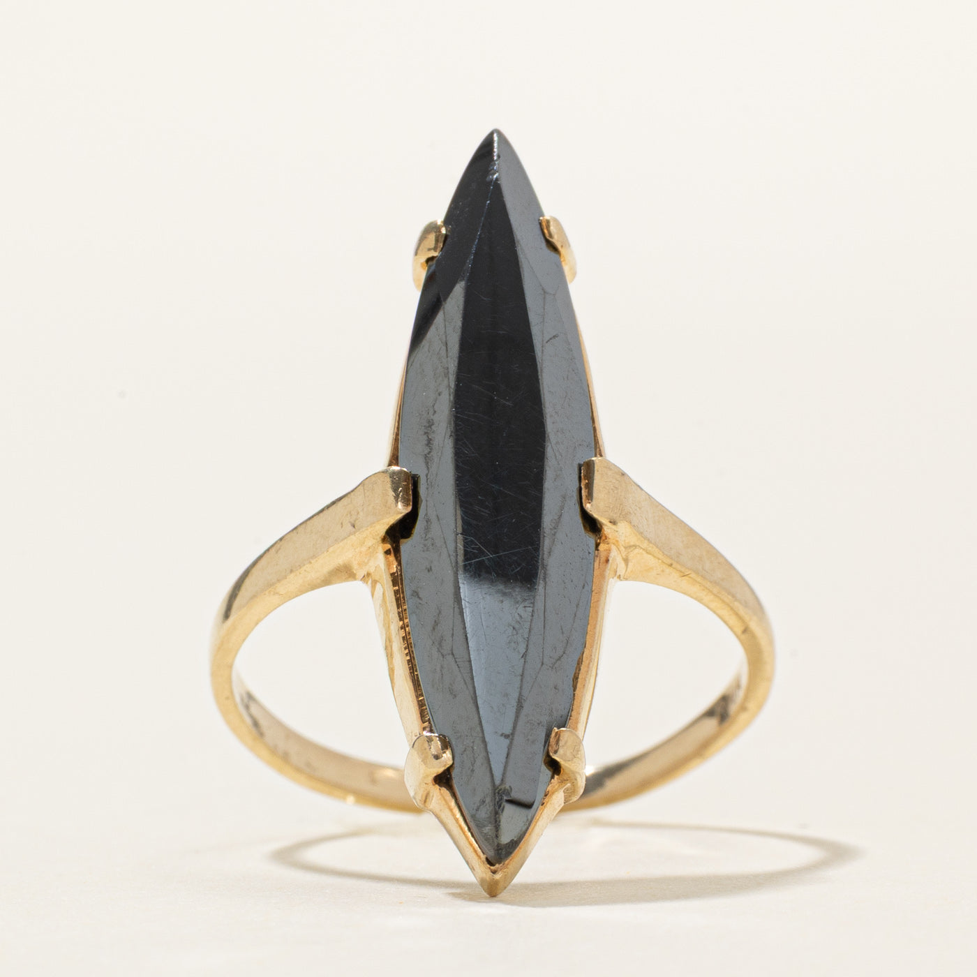 Hematite Navette Ring | SZ 6
