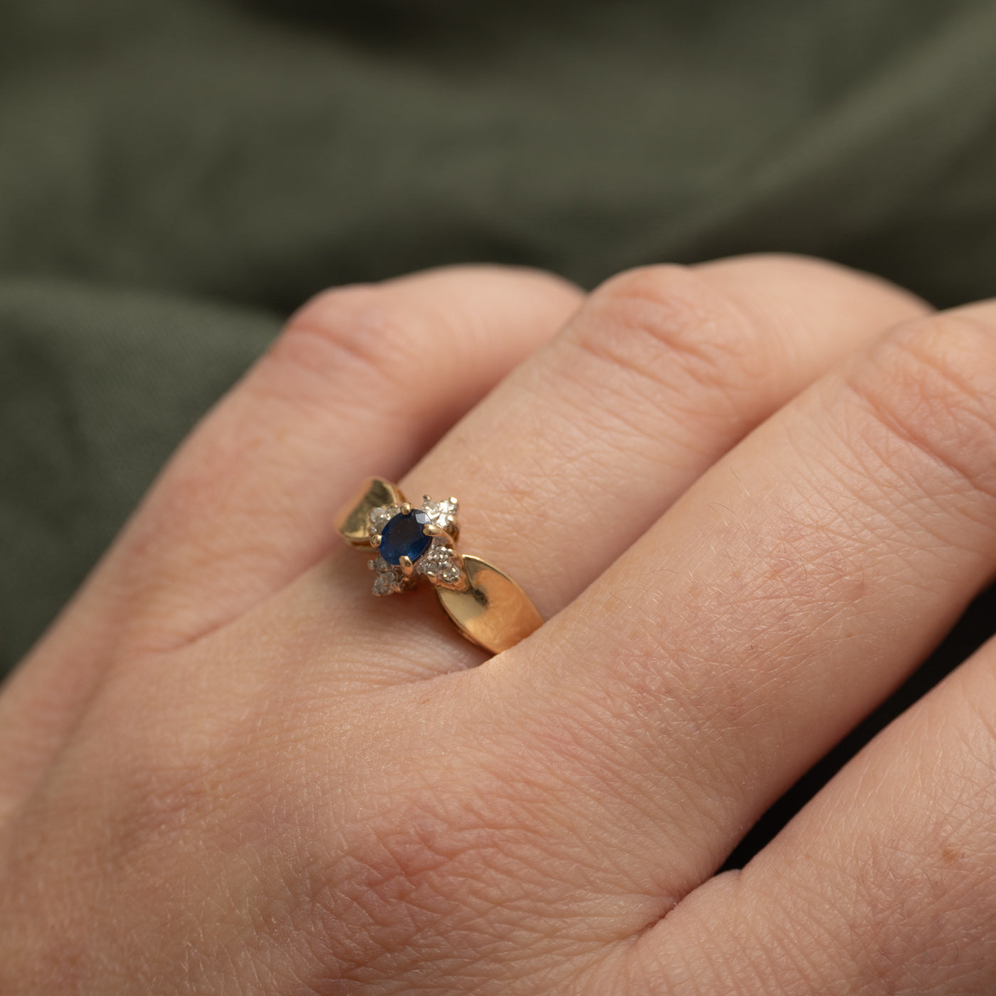 Sapphire & Diamond Reverse Tapered Ring | SZ 7