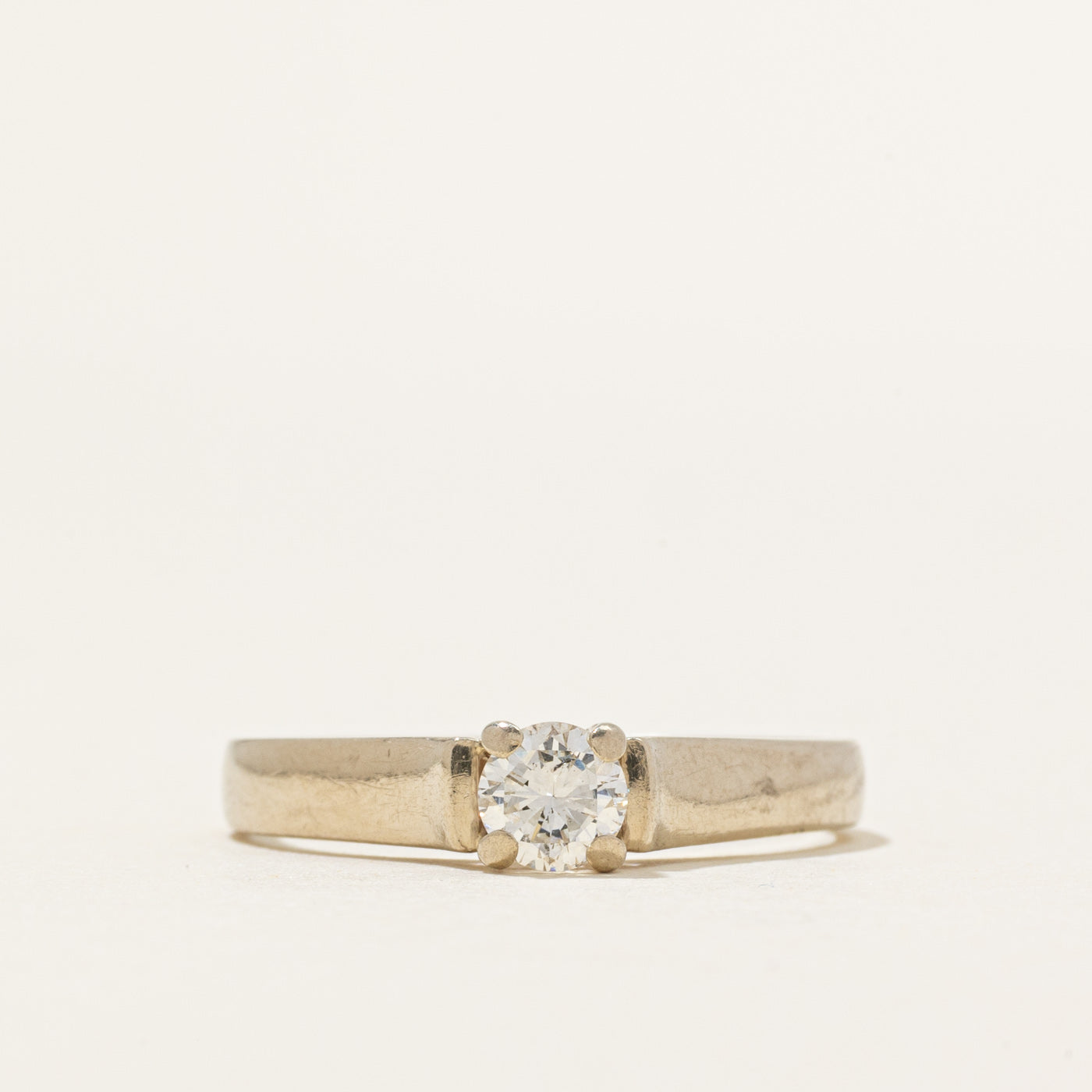 Solitaire Diamond Cathedral Ring | 0.35ct | SZ 8.5
