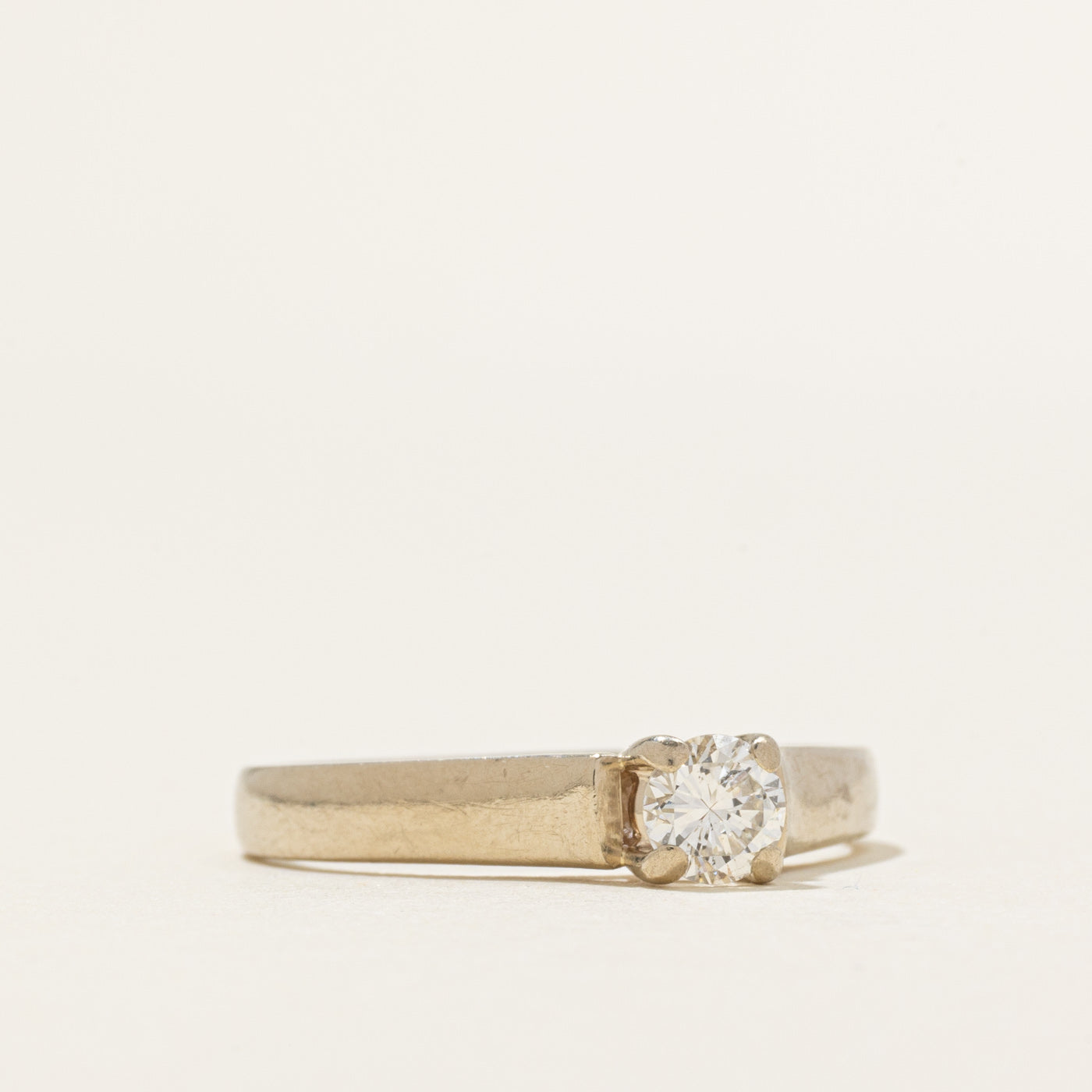 Solitaire Diamond Cathedral Ring | 0.35ct | SZ 8.5