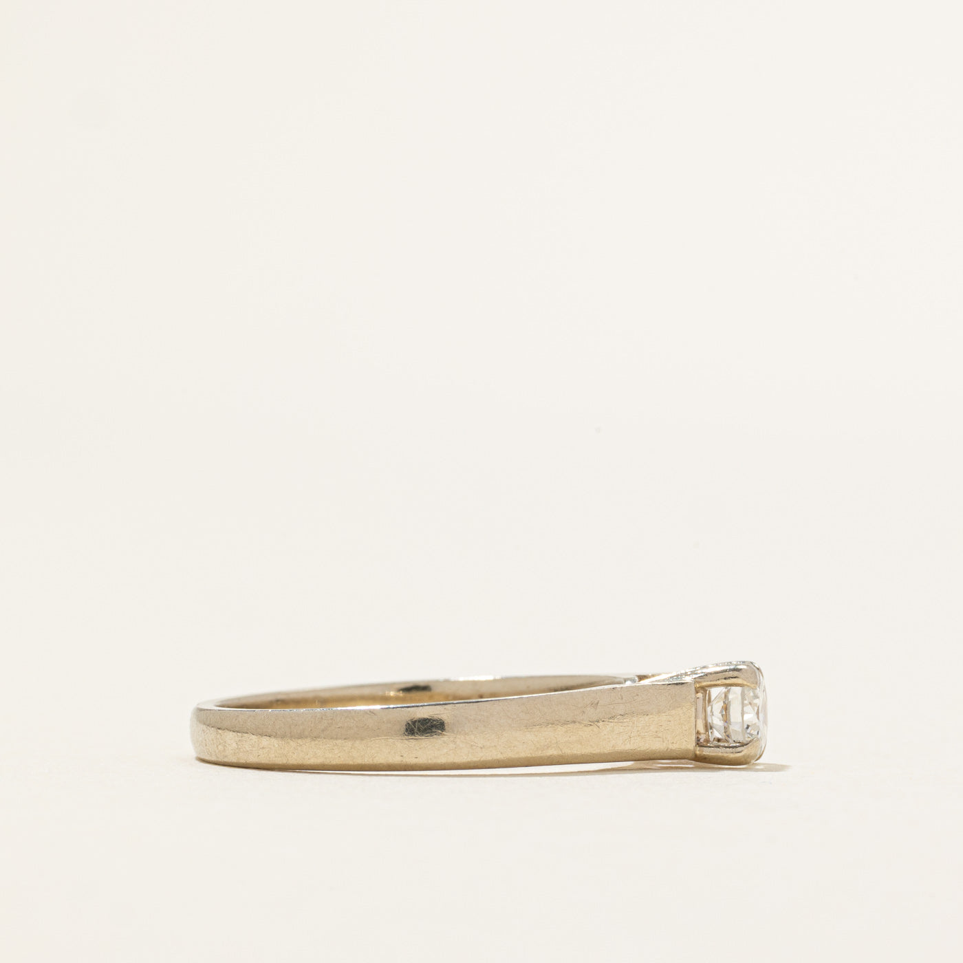 Solitaire Diamond Cathedral Ring | 0.35ct | SZ 8.5