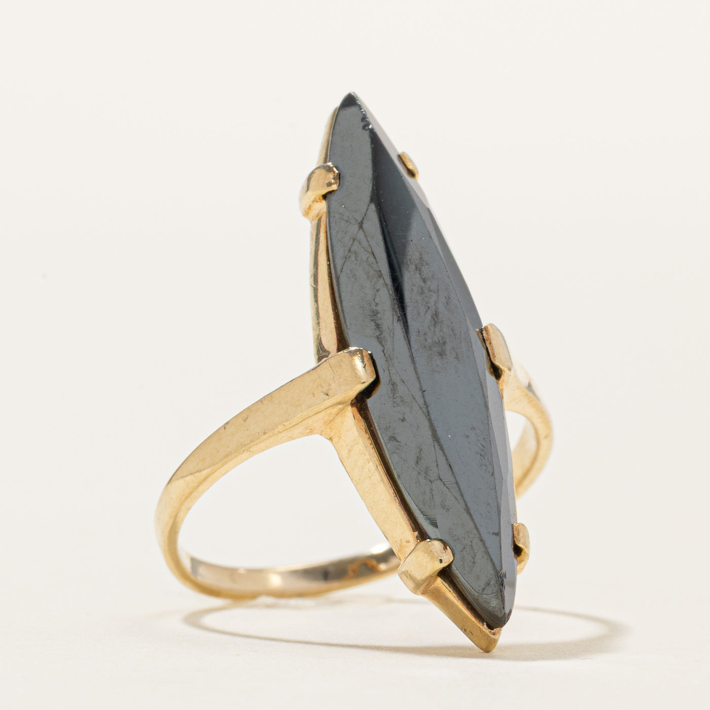 Hematite Navette Ring | SZ 6
