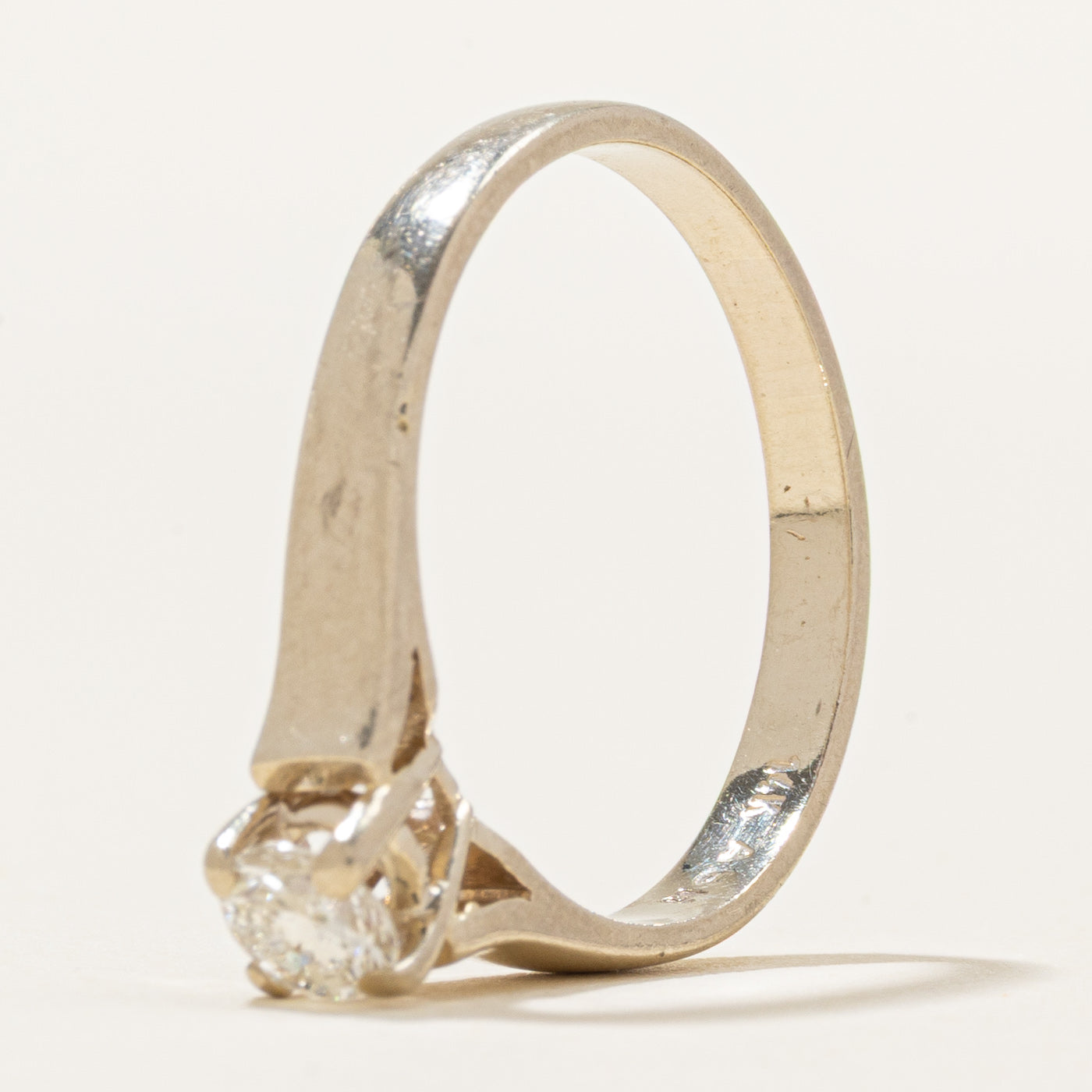 Solitaire Diamond Cathedral Ring | 0.35ct | SZ 8.5