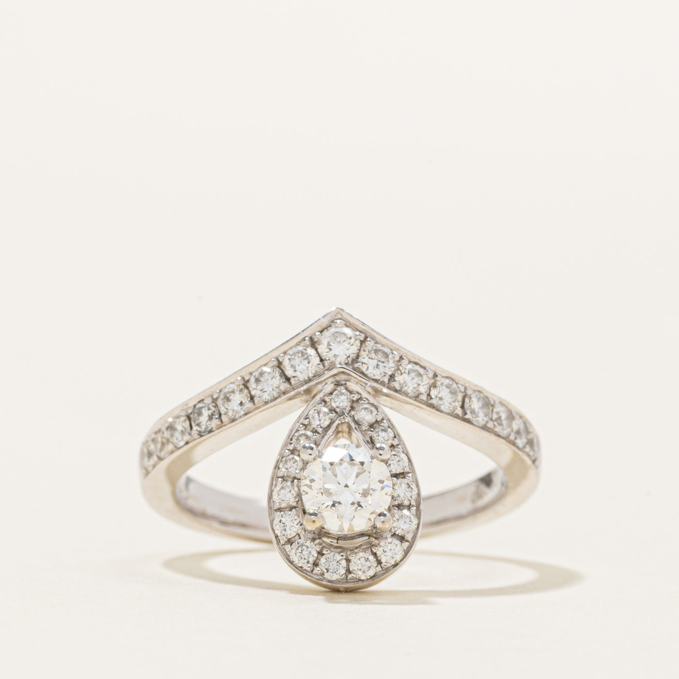 18K Diamond Chevron Engagement Ring | 0.73ctw | SZ 4.75