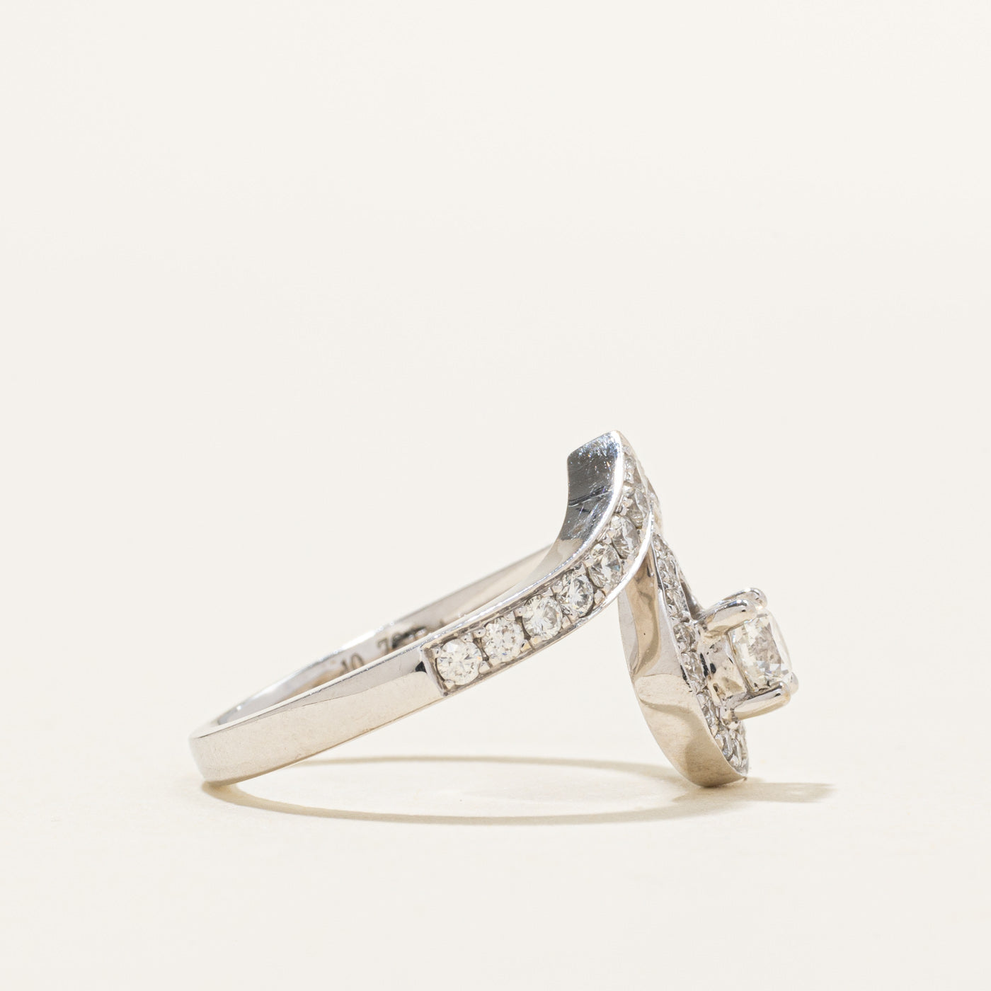 18K Diamond Chevron Engagement Ring | 0.73ctw | SZ 4.75