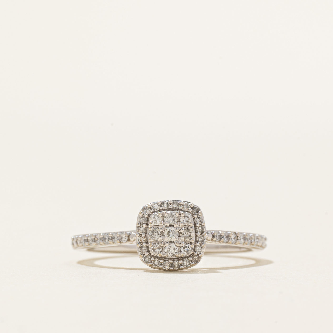 Pave Set Diamond Cluster Halo Ring | 0.20ctw | SZ 6.75